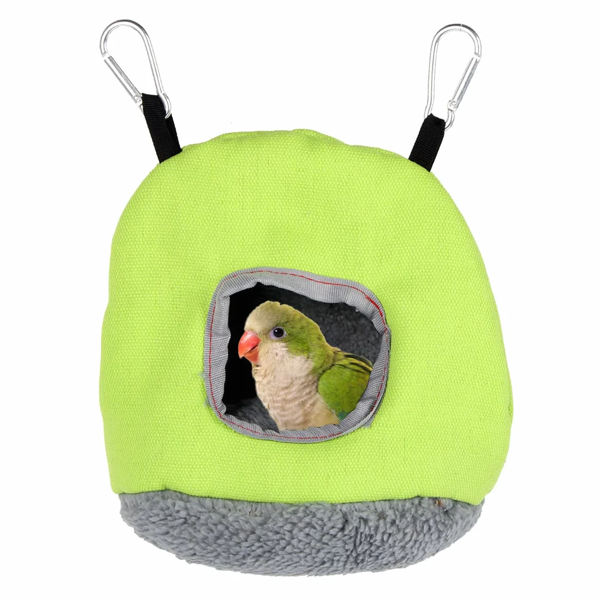 Nid d'oiseau Hiver Cabane Perroquet Suspendu Peluche Rond Doux Vert