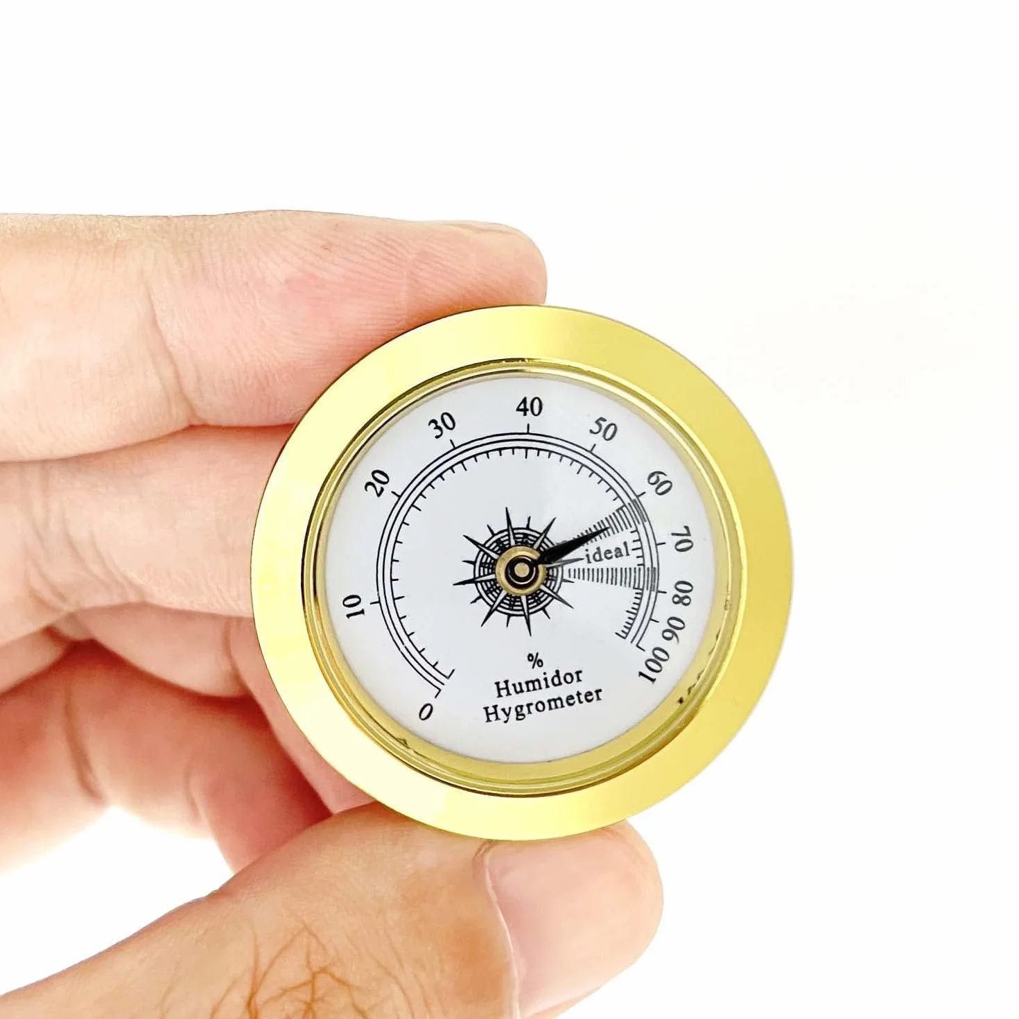 Hygromètre de rechange pour cave a cigares - φ 38mm - Or - Alliage rond - Moniteur précis - Humidor - Hygromètre - Valise de guitare - Serre