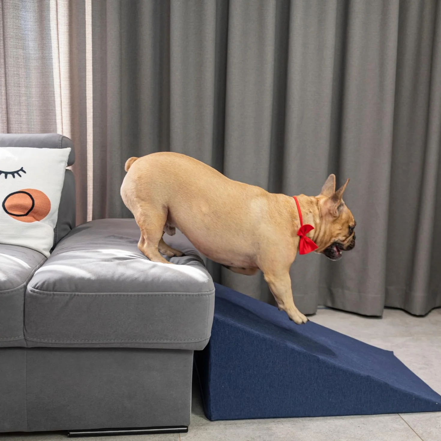 Rampe pour Chien et Chat Animaux Canapé Lit Housse Amovible Bleu Foncé