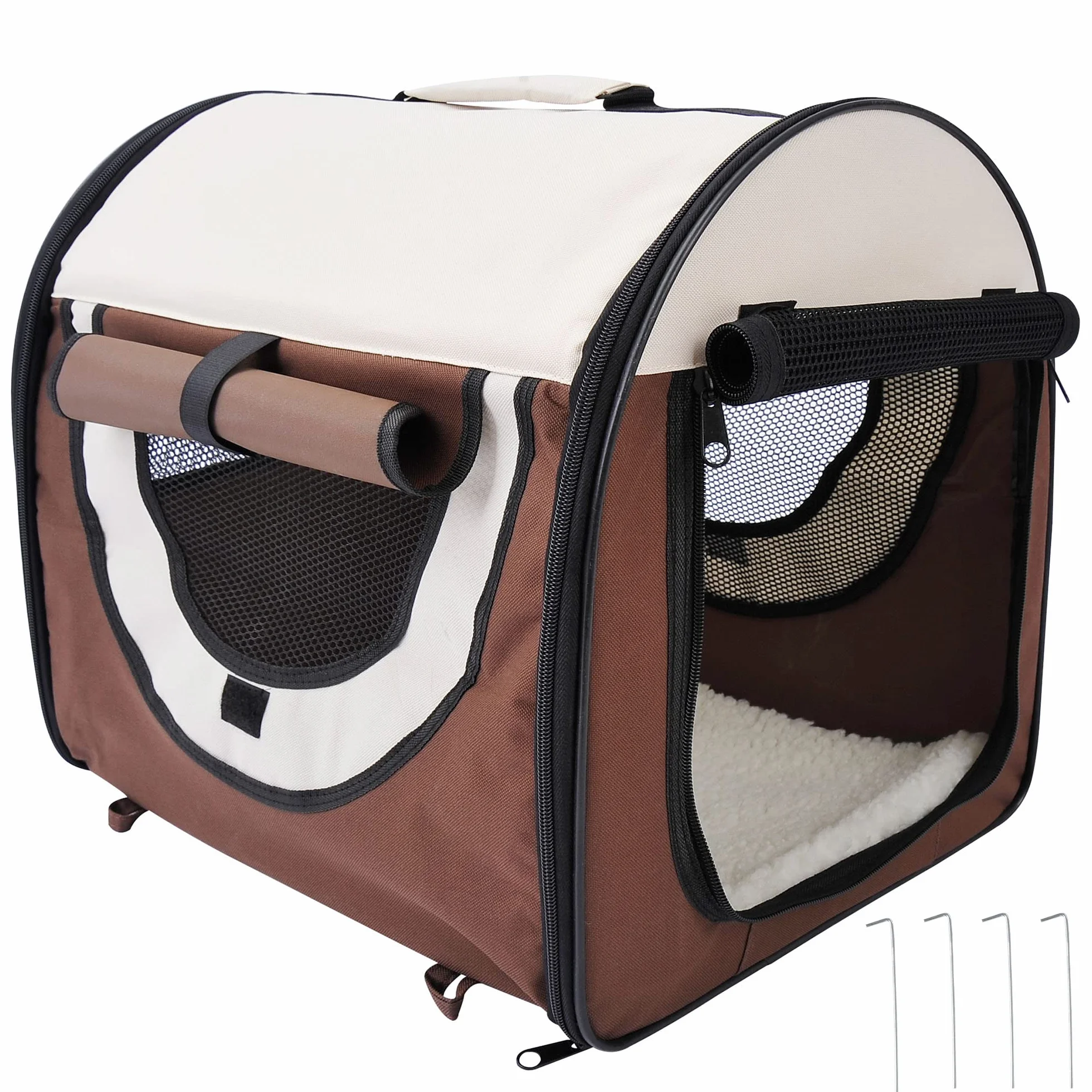 PawHut Sac de Transport pour Chien et Chat Pliable pour Voiture 46x36x41 cm