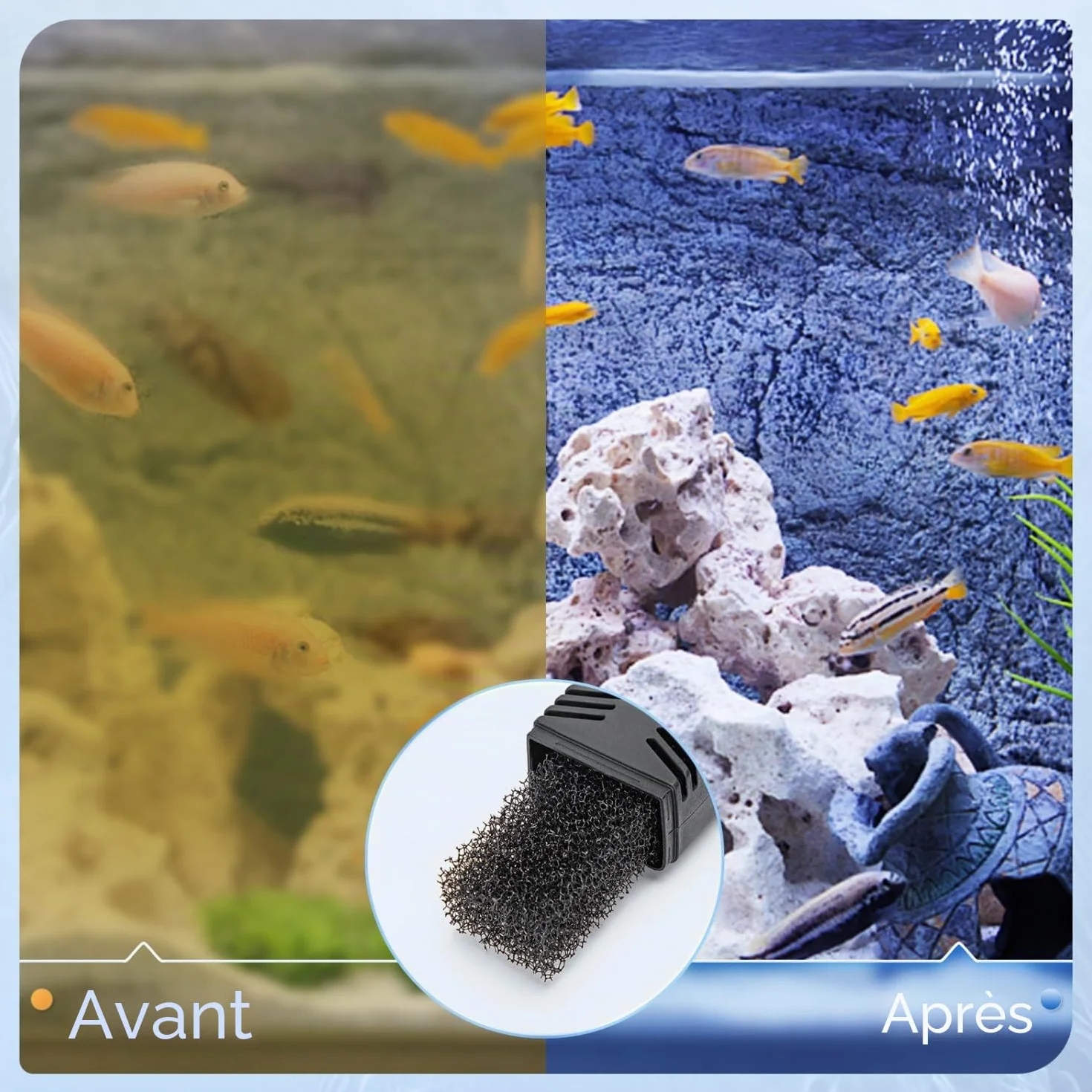 Filtre Intérieur Aquarium 5W 230L/H 20-50L pour Petit Réservoir Froide ou Tropicaux