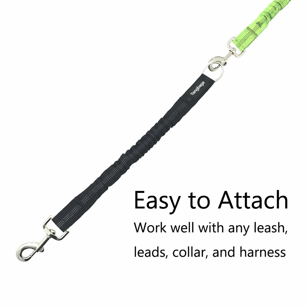 Laisse Antichoc pour Chien Yangbaga Extensible Élastique Nylon pour Petit à Moyen (Noir)