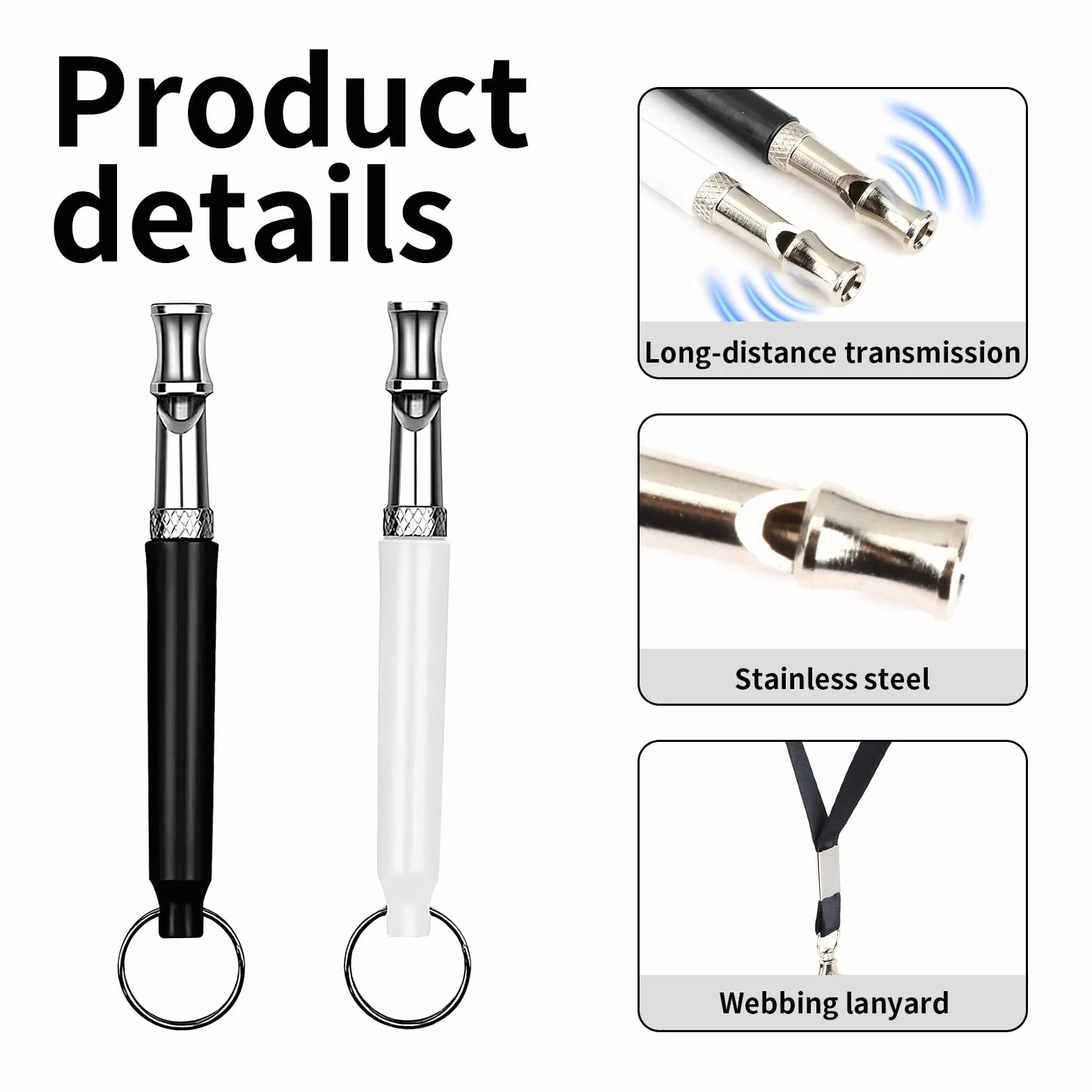 Sifflet de Rappel pour Chien Ultrason Silencieux Réglable 2 Pièces