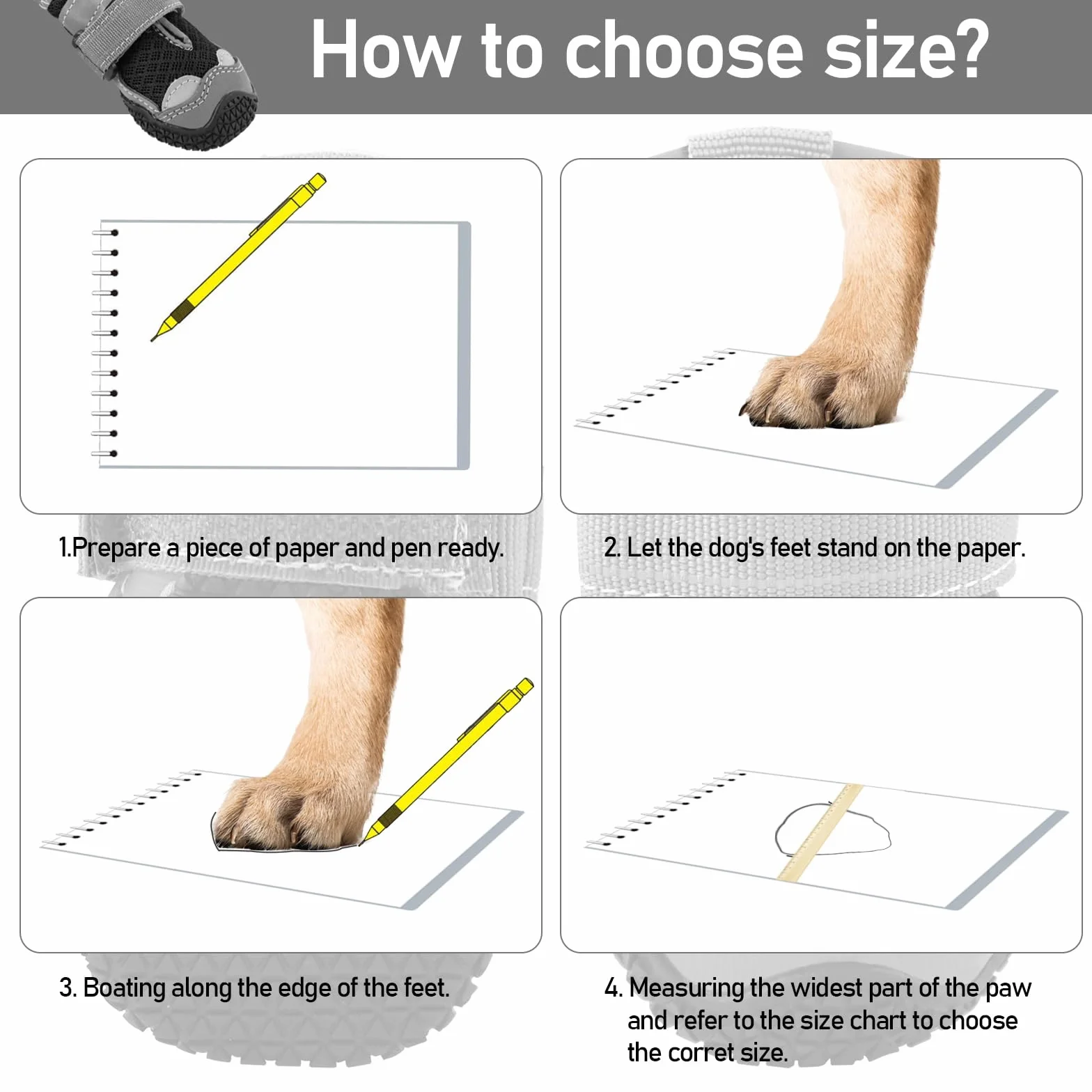 Bottes pour Chien Bottes Pours Chien Respirantes avec Griffes antidérapantes Botte pour Chiens réfléchissantes pour la Neige et la randonnée (8)