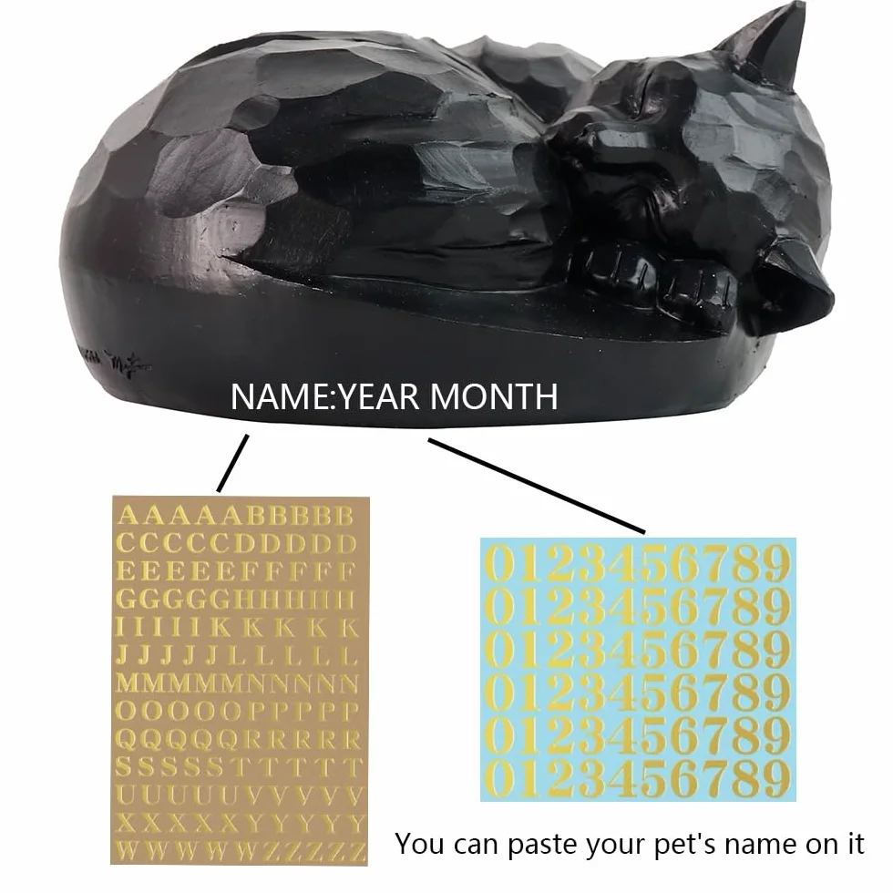 Urne funéraire commémorative pour chat Noir