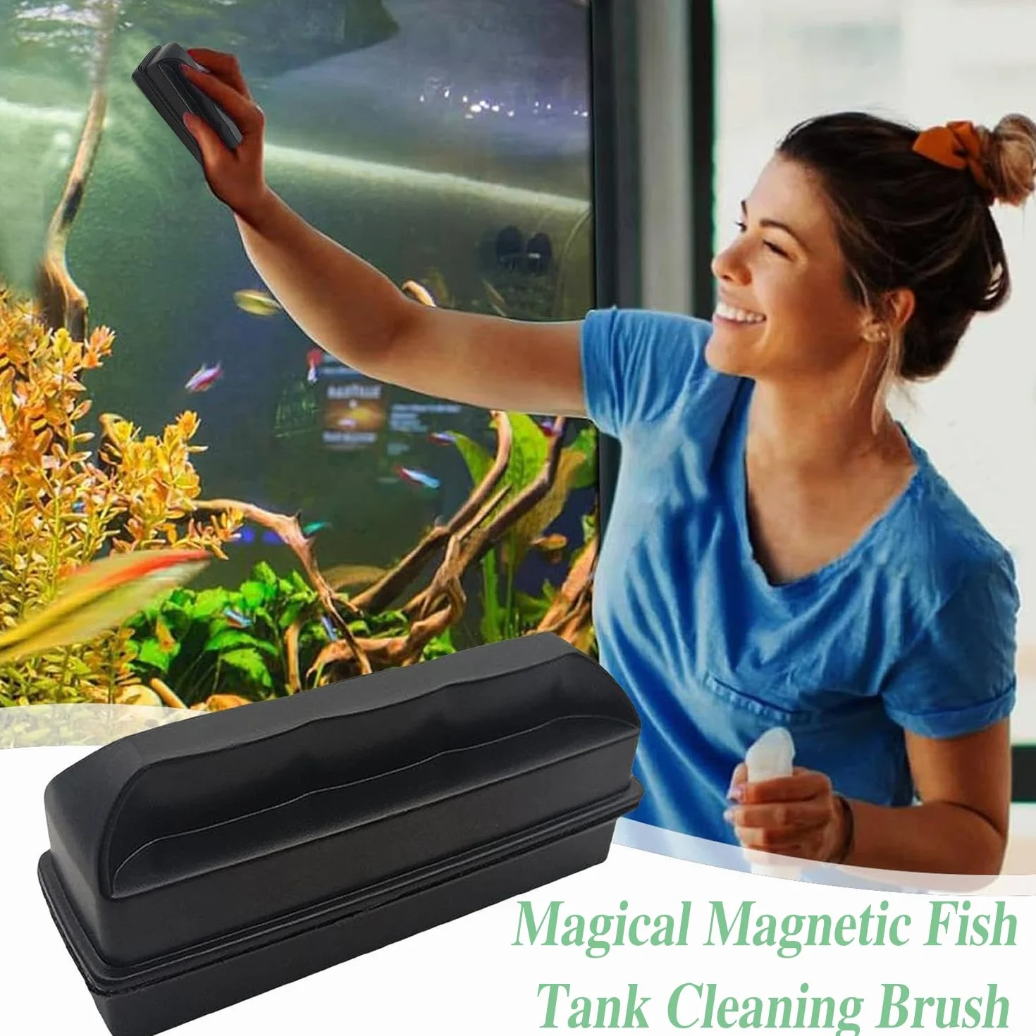 Nettoyeur de vitre magnétique pour aquarium Verre Brosse ≤10 mm