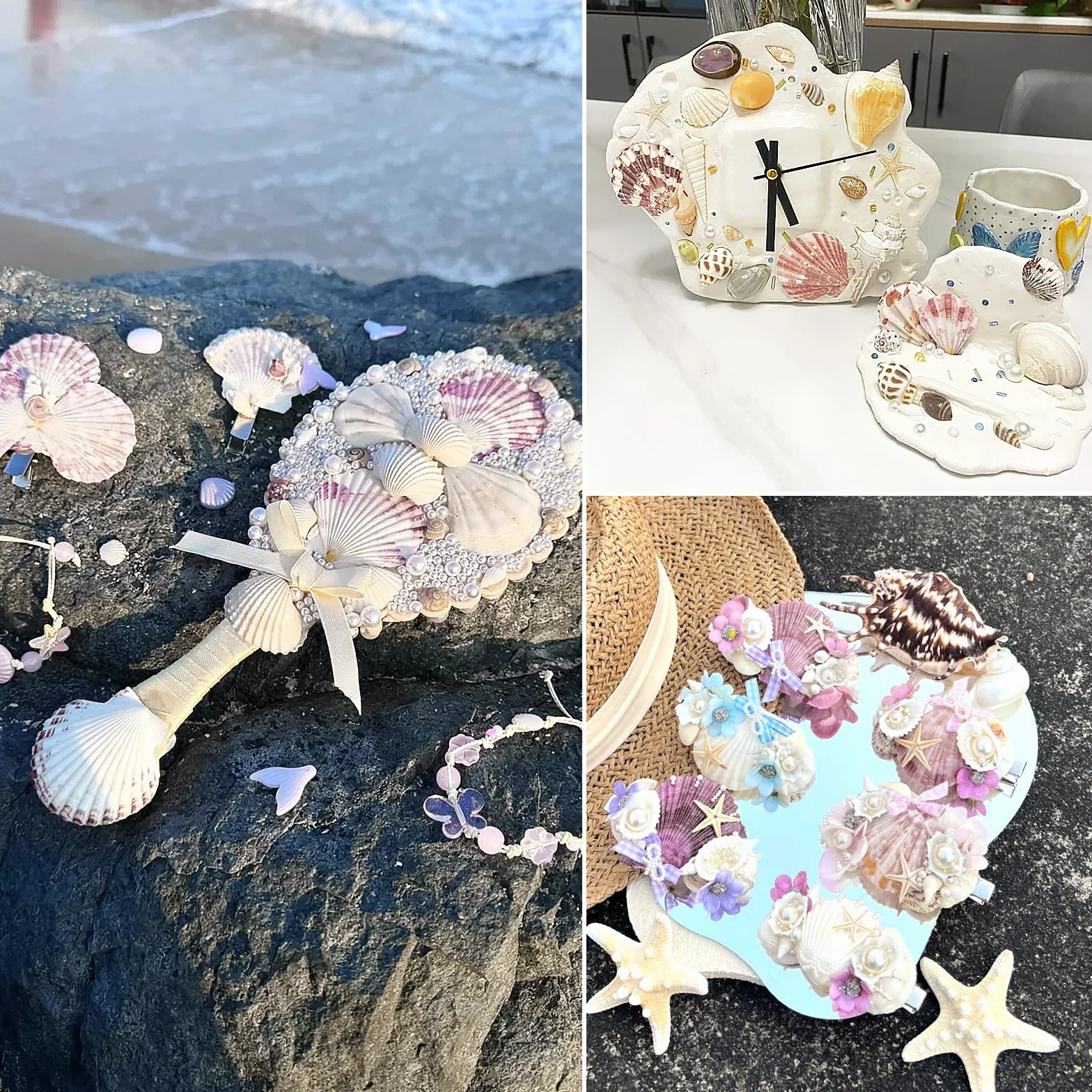 Coquillages naturels 48 Pièces 3-5cm Blanc Rose Décoration Mariage Plage Fête