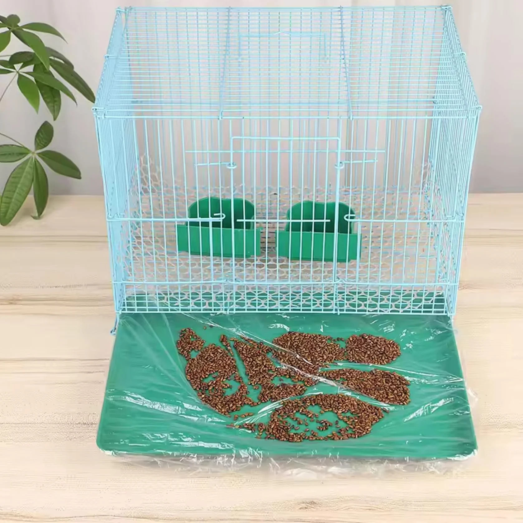 Doublures de Cage Lapin Jetable en Plastique Transparent Anti-Fuite 100 pièces