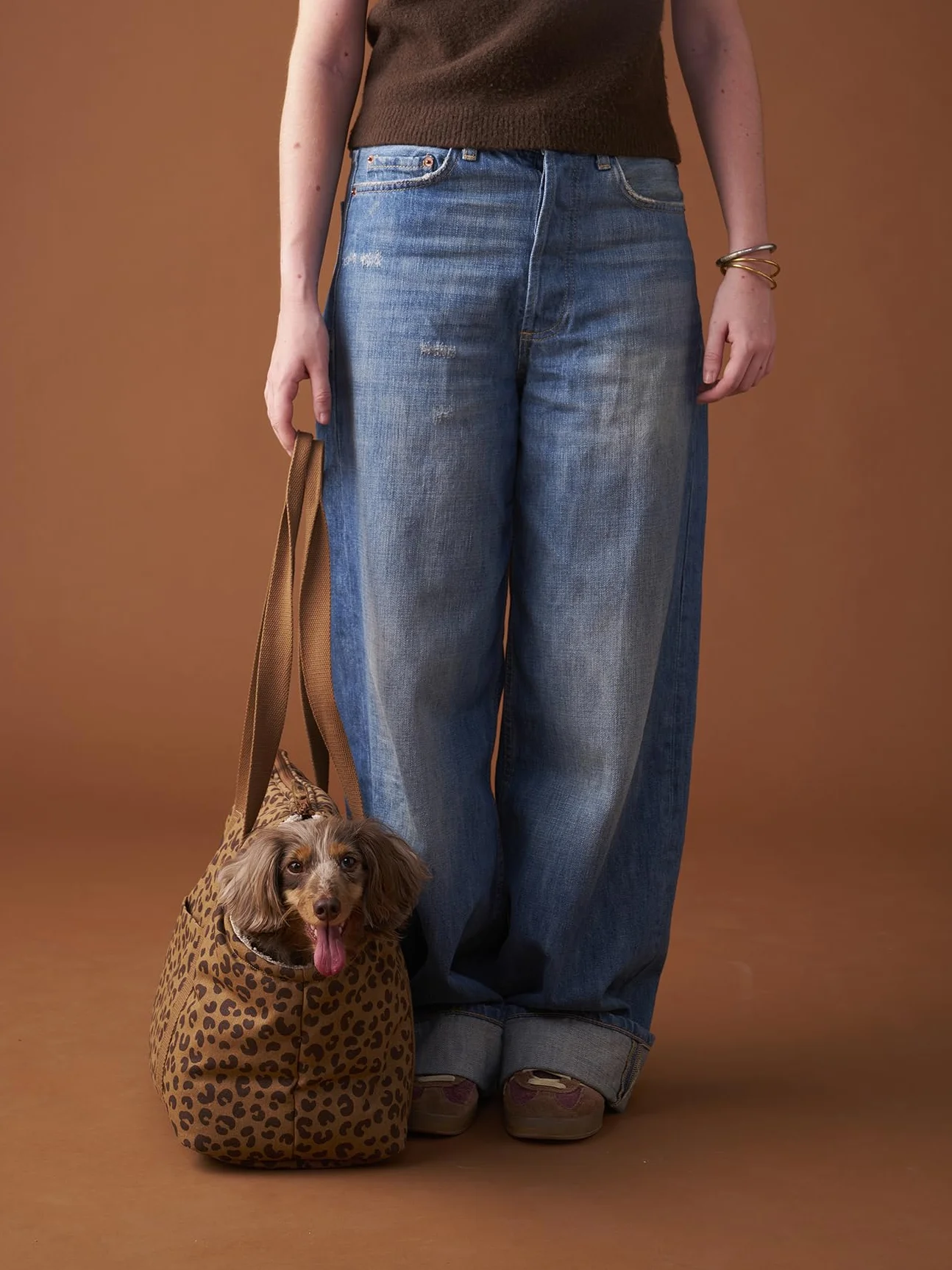 VERTBAUDET Sac de Transport Chat Chien Marron