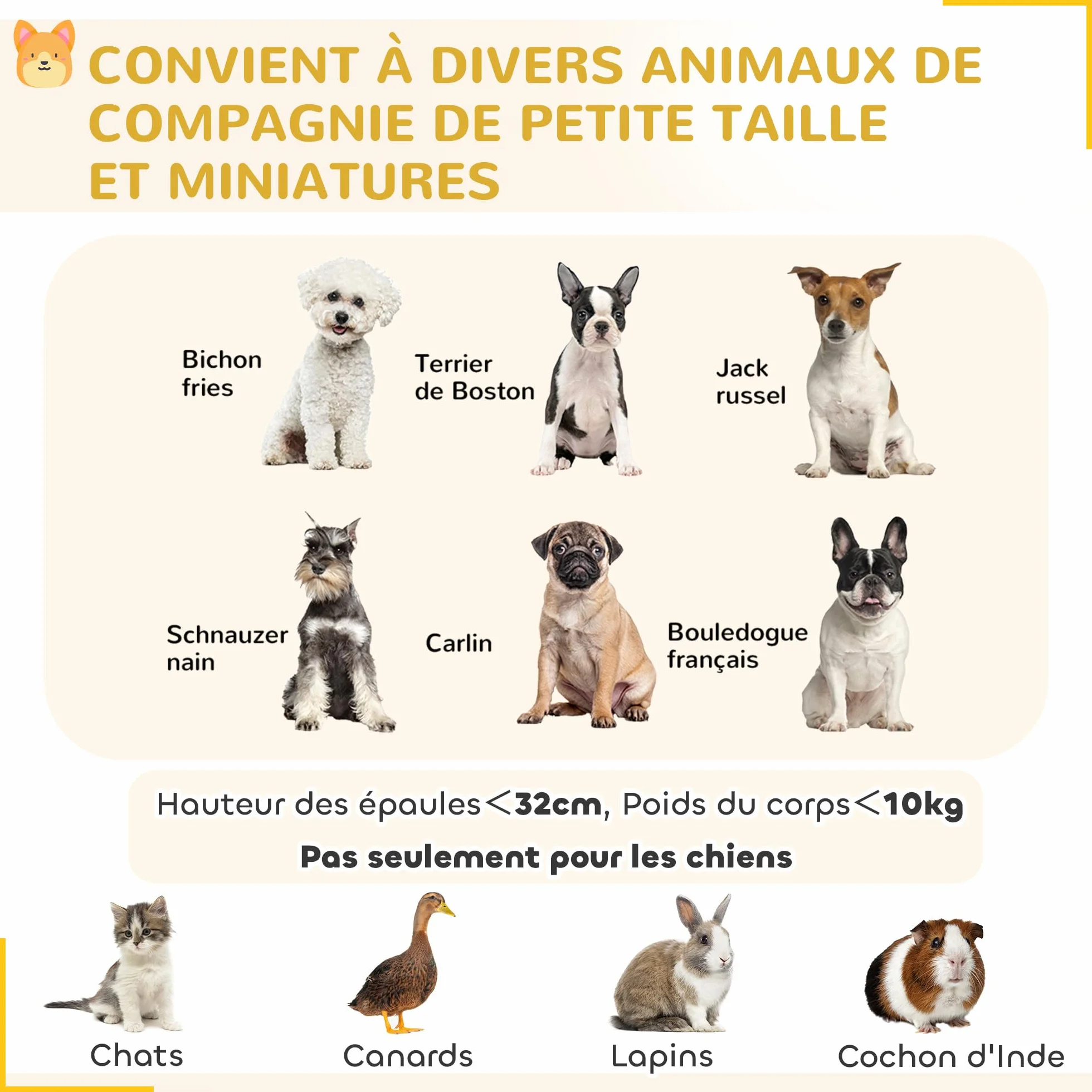 PawHut Parc pour Chien 8 Panneaux Pliables avec Porte Acier 61x61 cm Noir