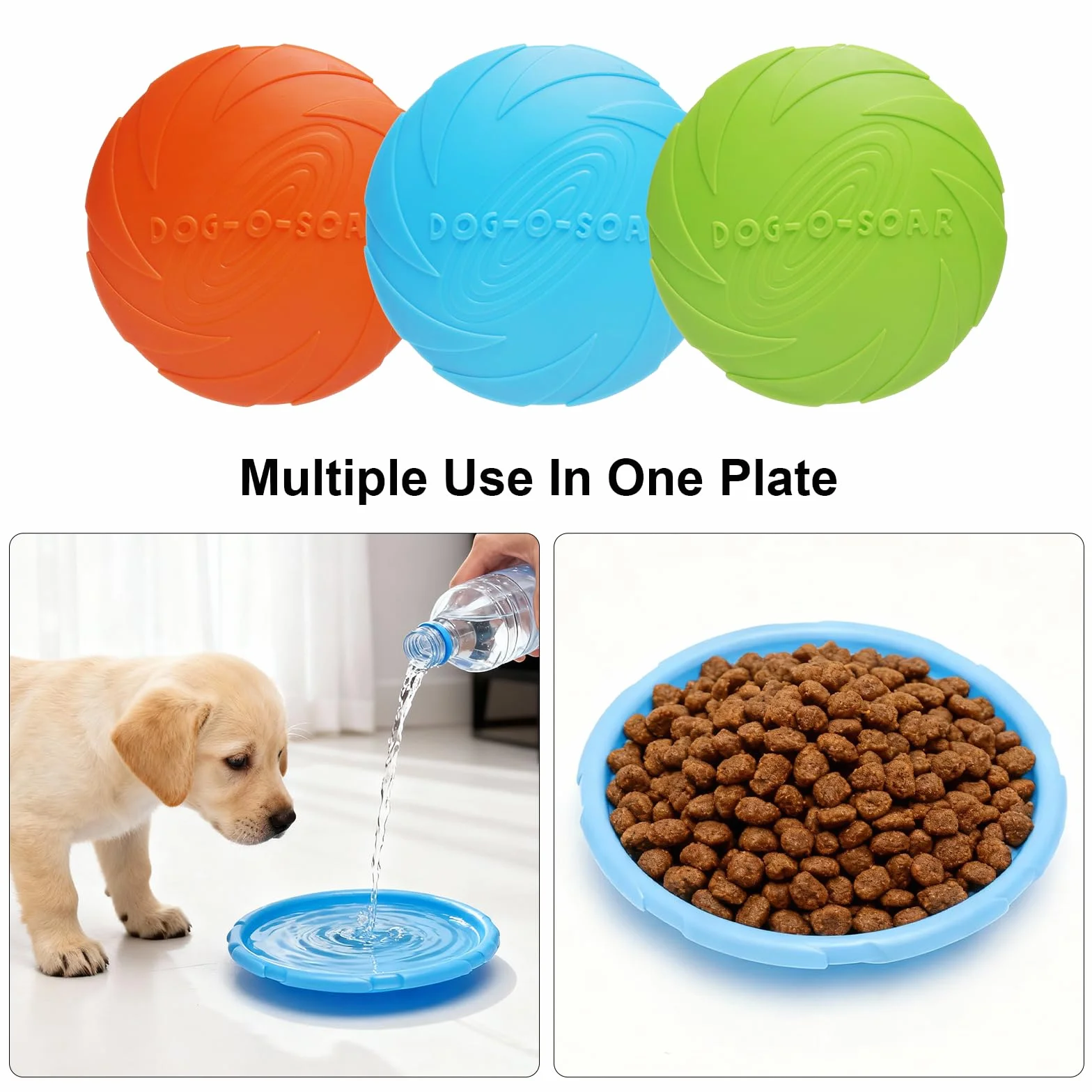 TNSLAND Frisbee Lot de 3 en Caoutchouc Naturel pour Chien 15 cm, Dog Disc