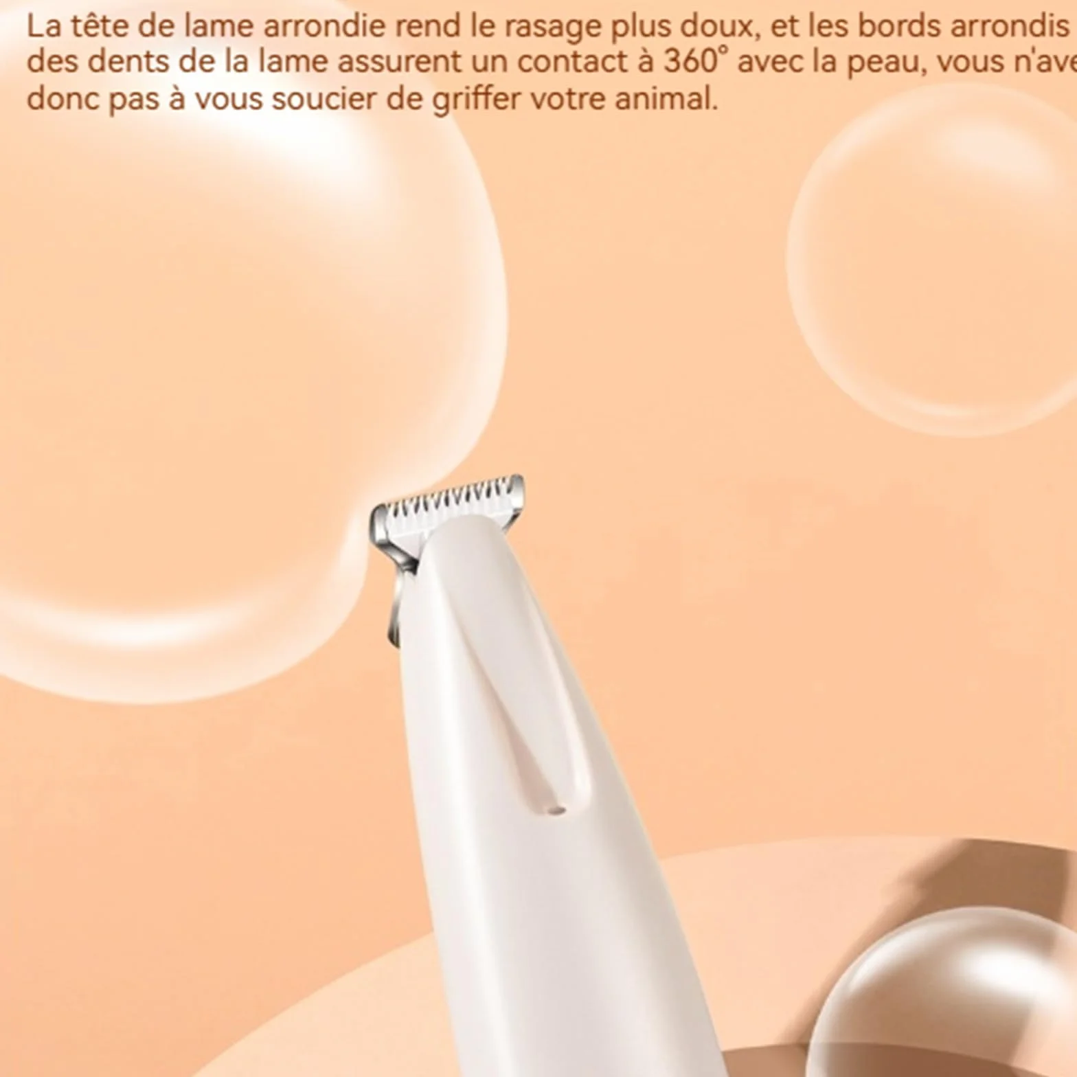 Tondeuse De Précision Pour Chat Silencieuse Étanche Rechargeable Avec LED
