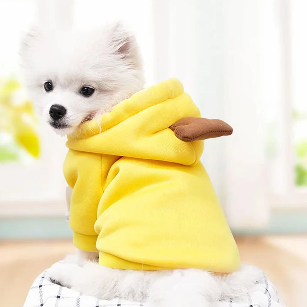 XIAOYU Hoodie vêtements pour Animaux de Compagnie Chiot Chien Chat Banane