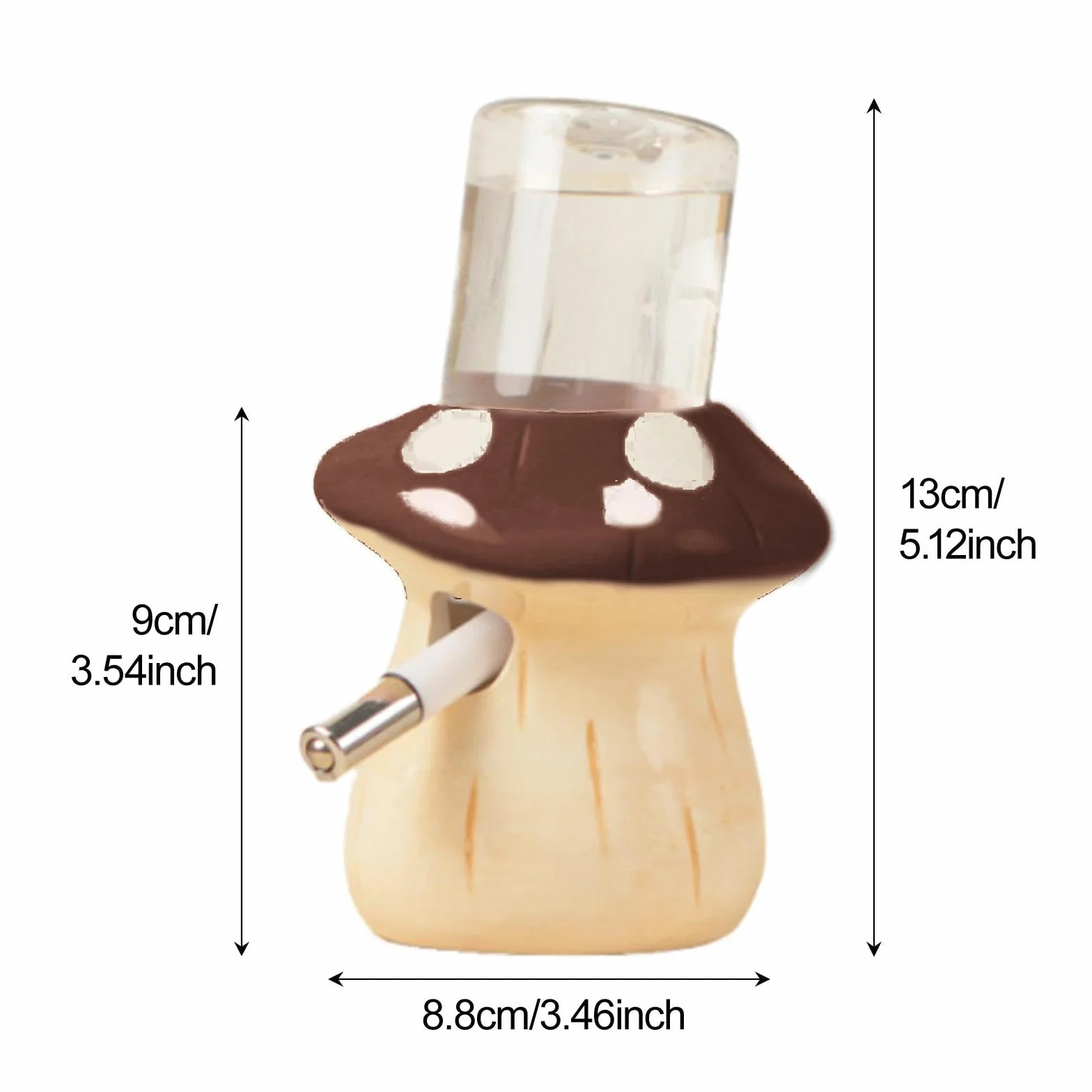 Sharplace Bouteille d'eau pour Hamster en Céramique à Motifs, Distributeur pour Petits Animaux, Brun