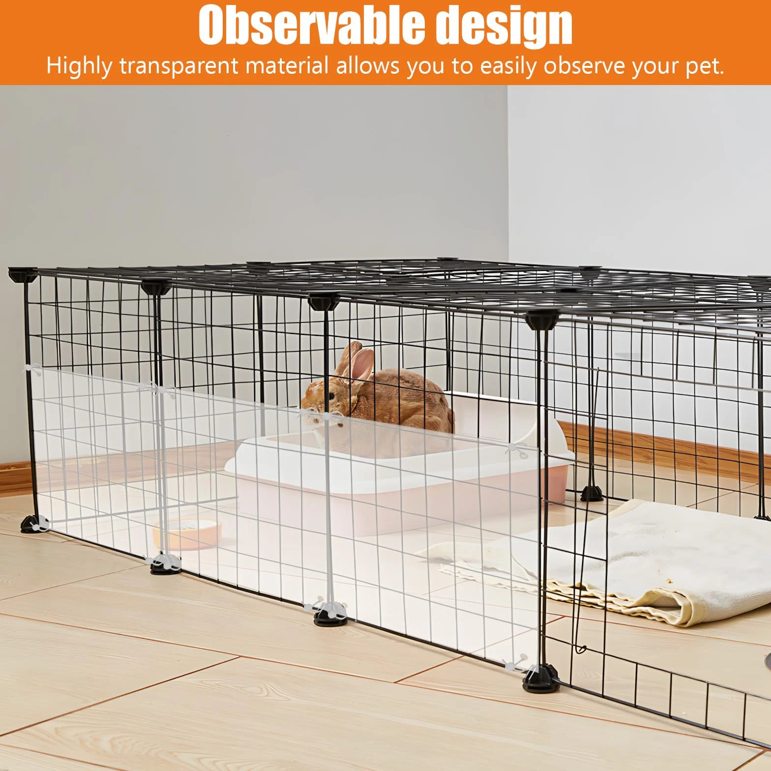 Lot de 12 protections de cage pour animal de compagnie, protection des bords transparents, 25,4 x 21,6 cm