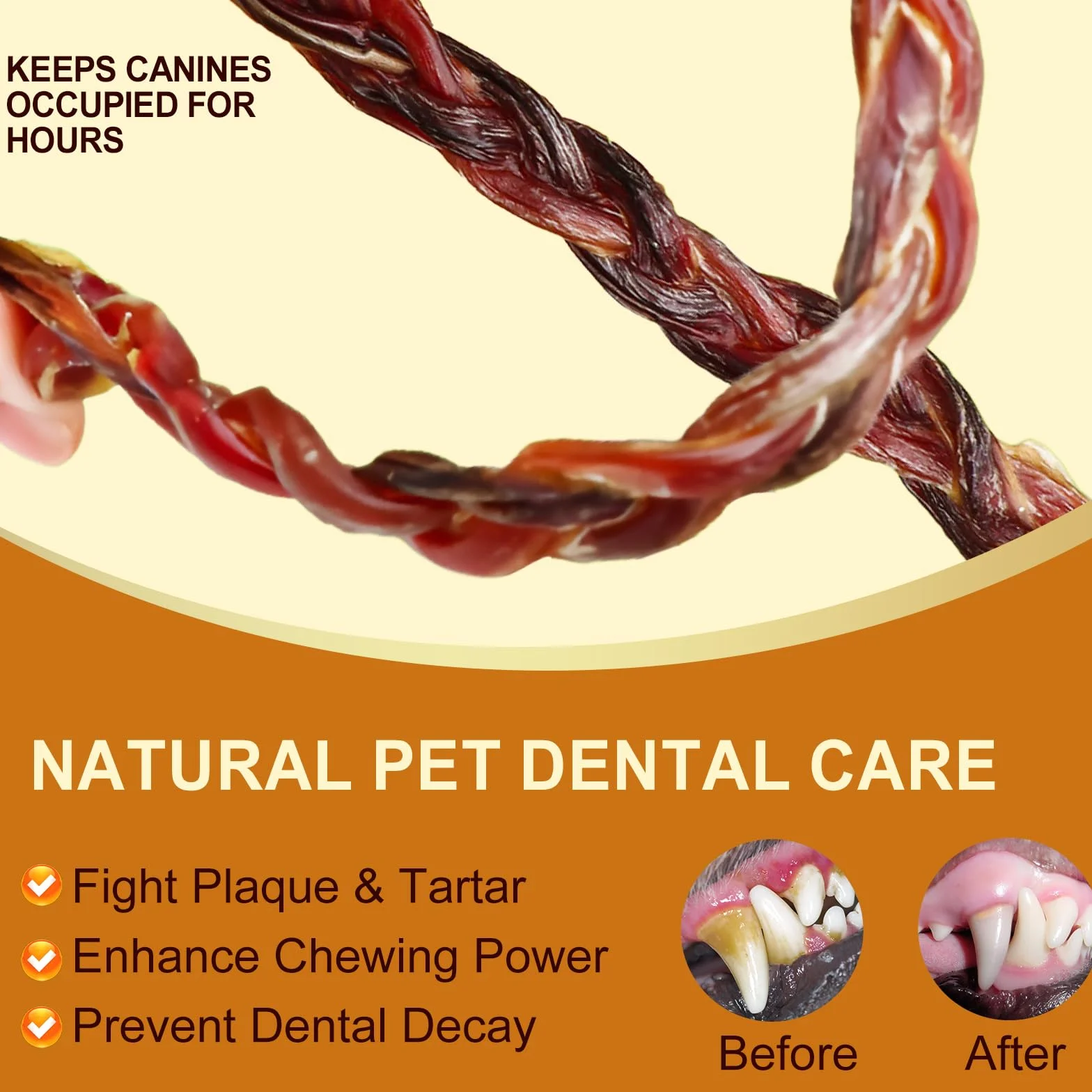Pork Whip Dog Treats 28cm 60g for Heavy Chewing Dogs