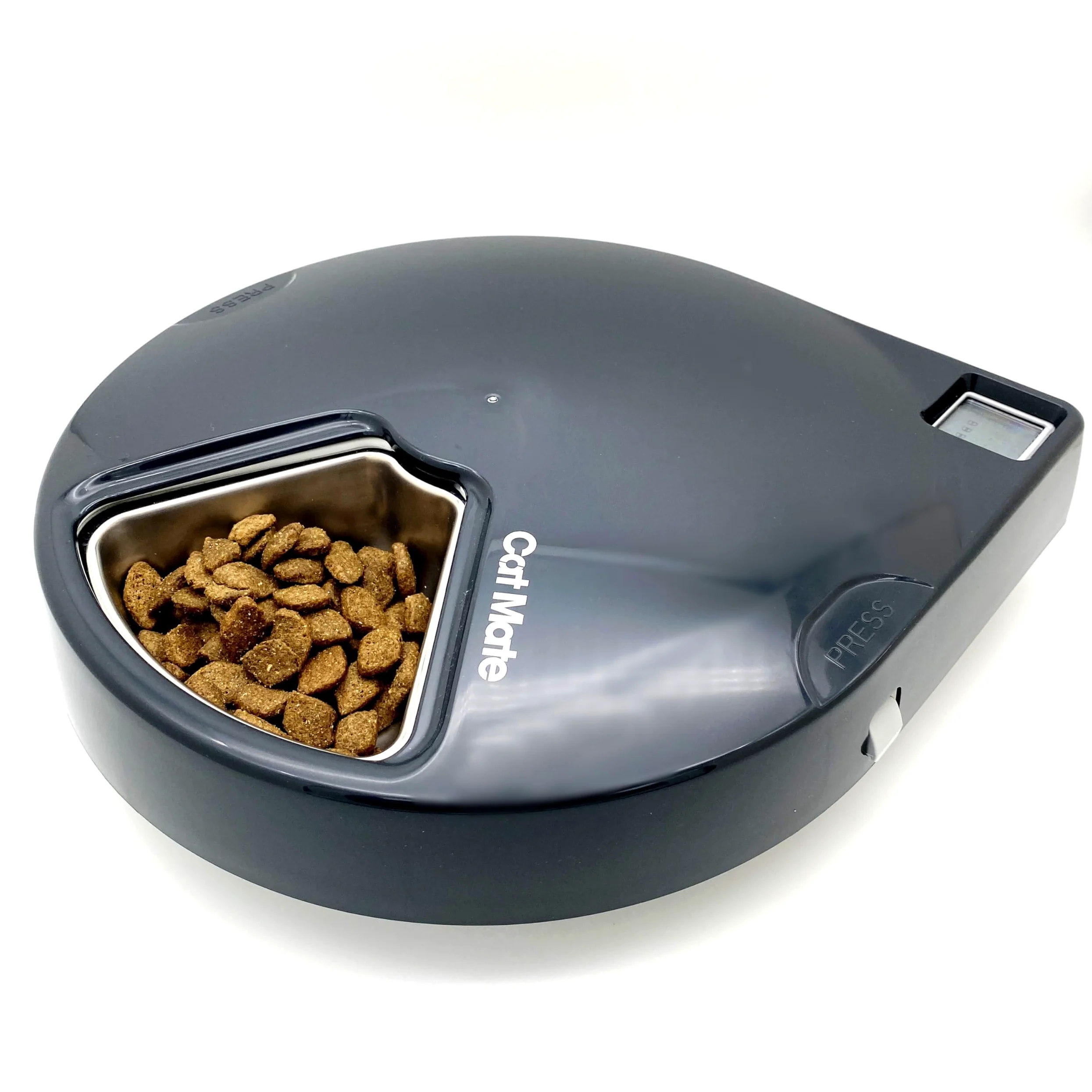 Closer Pets C500 Mangeoire automatique à 5 repas pour animaux de compagnie, avec gamelles en acier inoxydable, minuterie numérique et deux blocs de glace, pour nourriture humide et sèche, bols jusqu'à