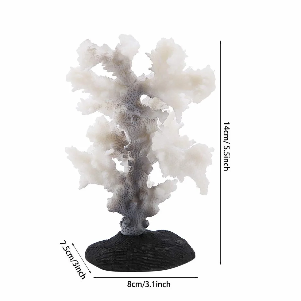 Corail artificiel lumineux anémone en silicone pour aquarium gris