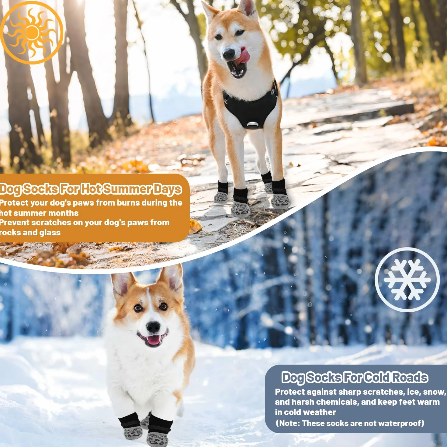Chaussettes antidérapantes pour Chiens Protection des Pattes Grip supplémentaire Lécher Glisser Motif Léopard Taille L
