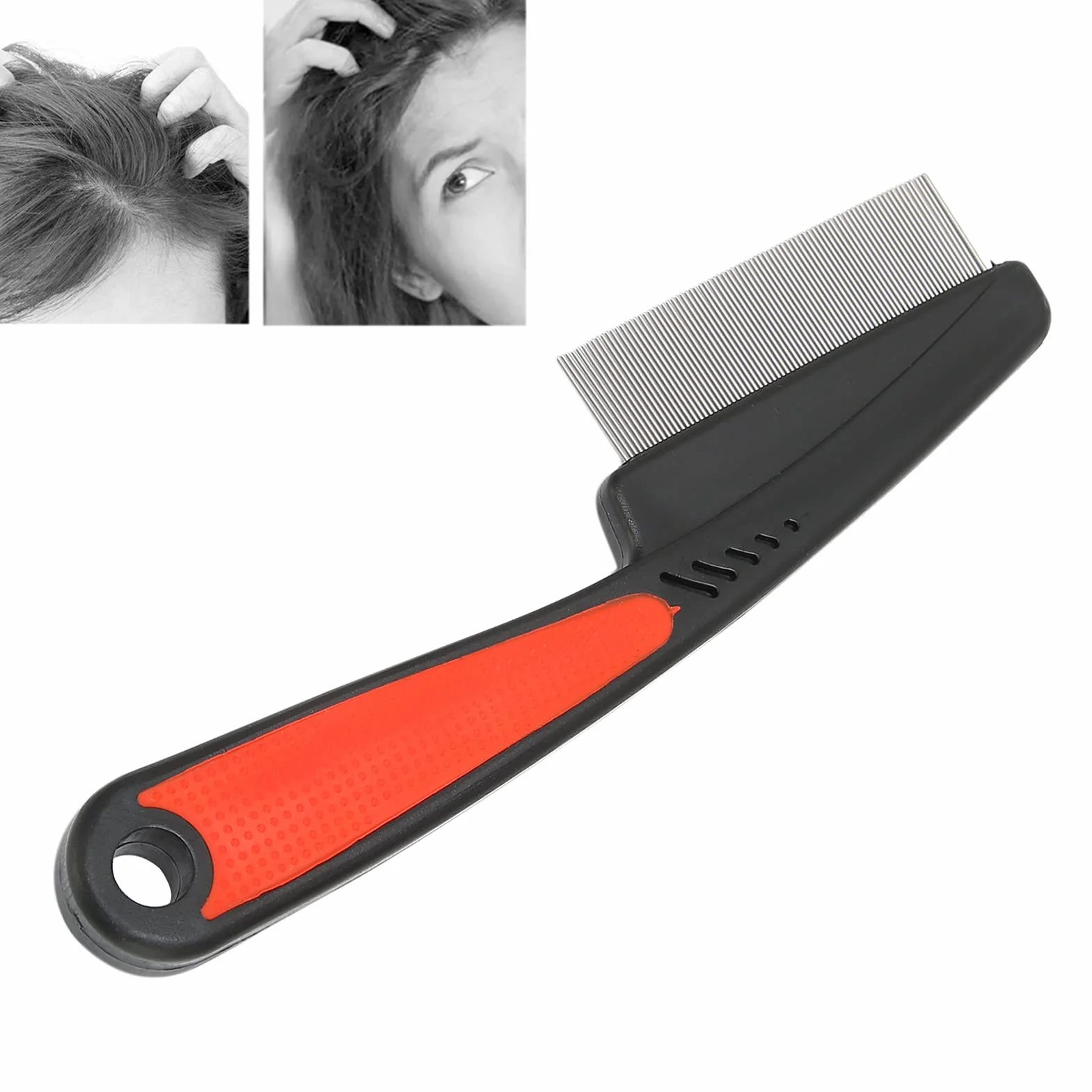 Peigne à Poux Professionnel en Acier Inoxydable pour Cheveux Longs et Courts