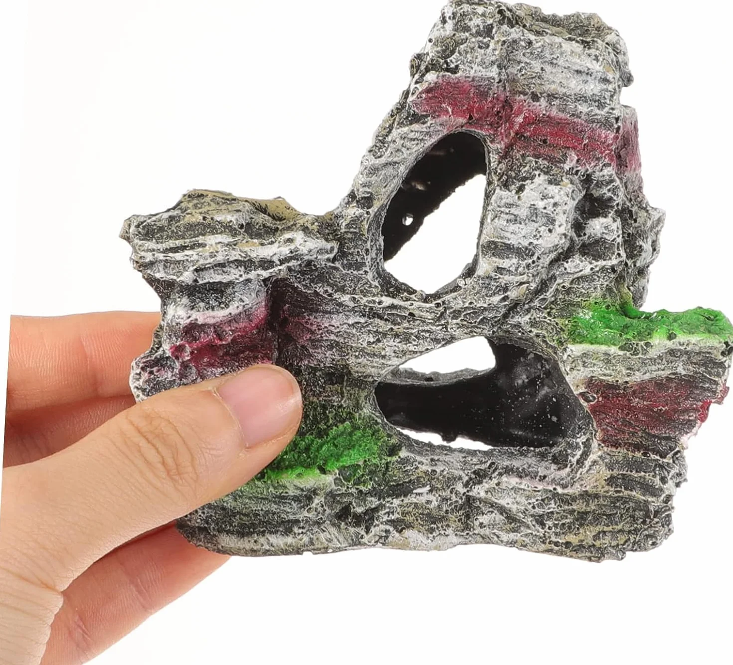 Grotte en résine pour aquarium, décoration de piscine de poisson 11 x 9 x 11 cm