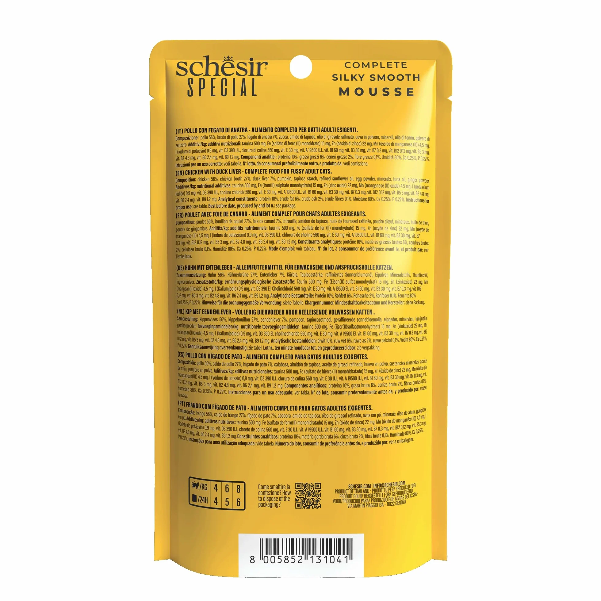 Schesir Special Exigent Alimentation complète pour Chats exigeants Poitrine 12 x 70 g