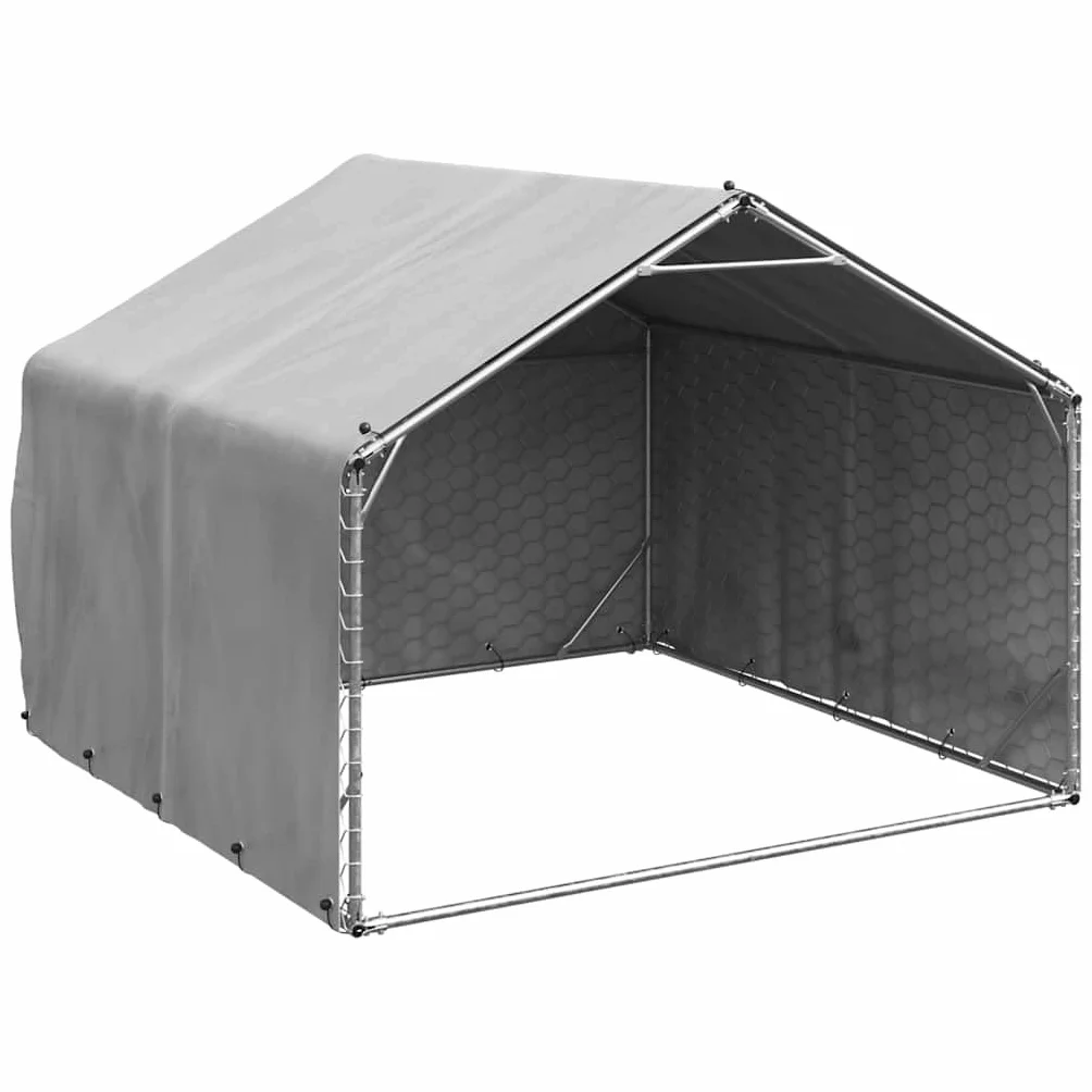Chenil d'extérieur pour Chien Métal Acier galvanisé 2x2x1,5 m