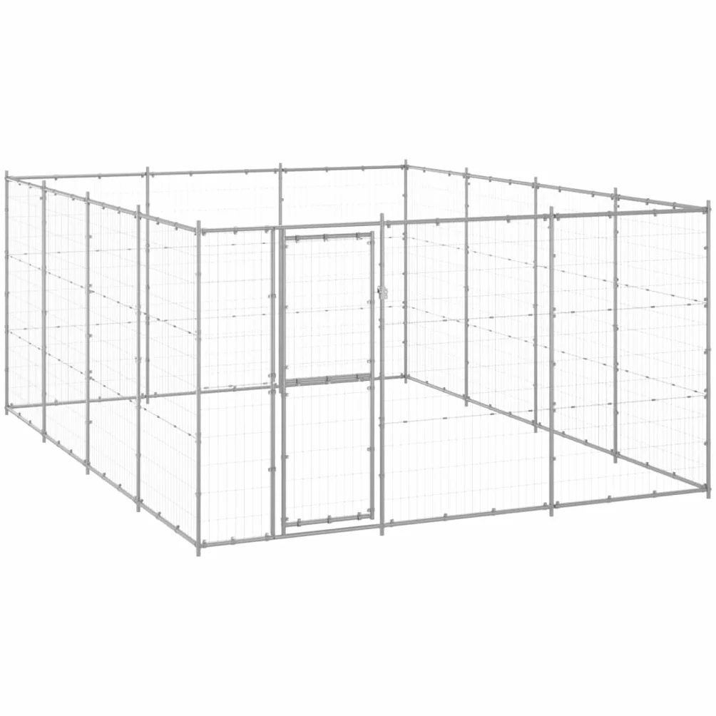 vidaXL Chenil Extérieur Acier Galvanisé 14,52 m² Enclos Cage pour Chiens