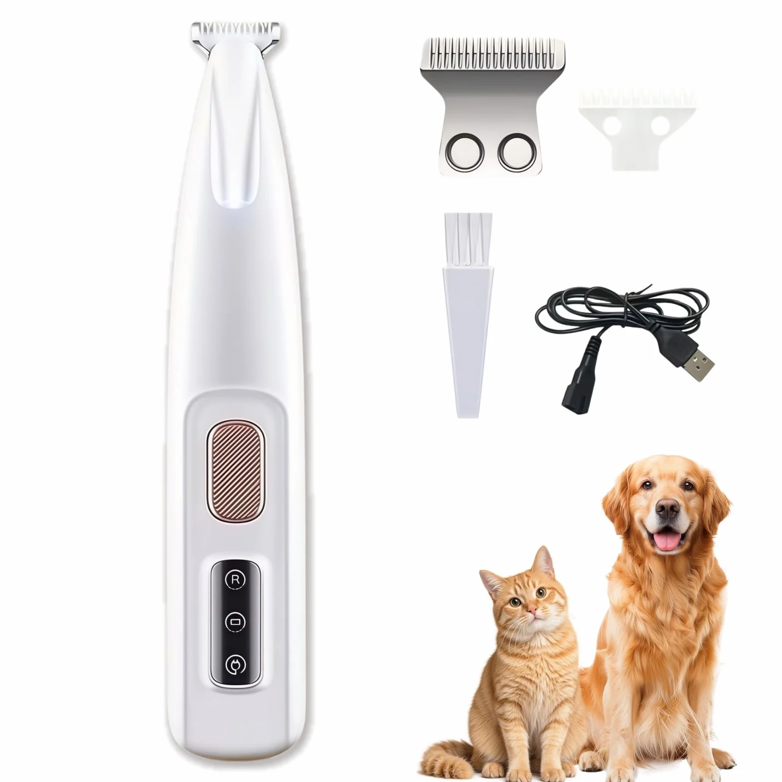 Tondeuse de Précision pour Chat Silencieuse 35dB Rechargeable USB IPX4 120g