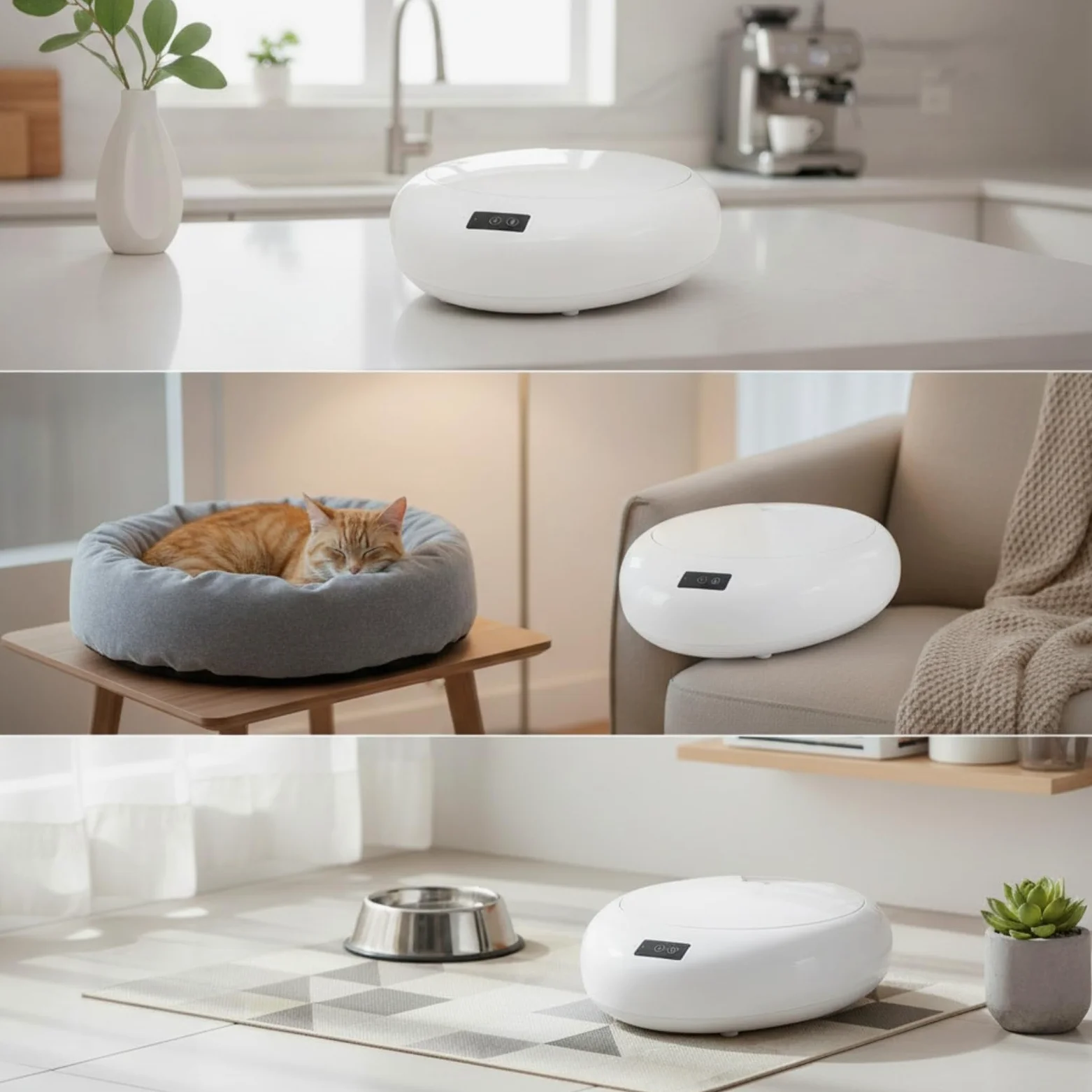 Gralara Gamelle Automatique à Compartiments Connecté Distributeur Automatique Nourriture Intelligent Mangeoire pour Chats, Maison