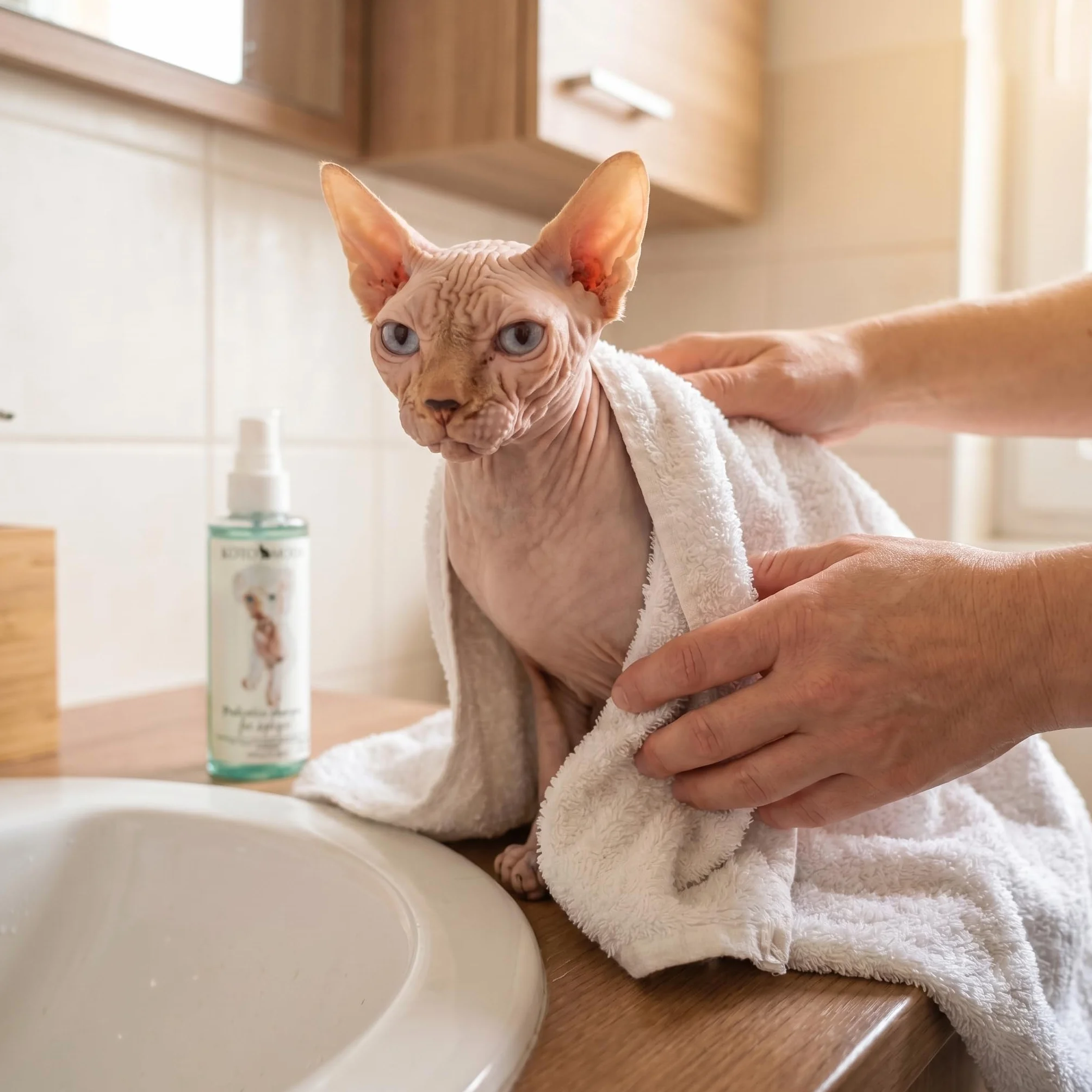 Shampooing Probiotique pour Chats Sphynx 120 ml Nettoyant Doux pH équilibré Peaux Sensibles