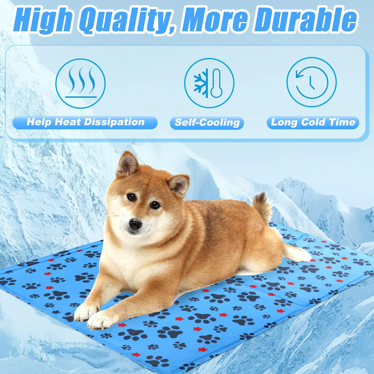 Tapis Rafraichissant Chien Chat 60×50cm Coussin Rafraichissant pour Chien Tapis Refrigerant Animaux Étanche Facile à Nettoyer