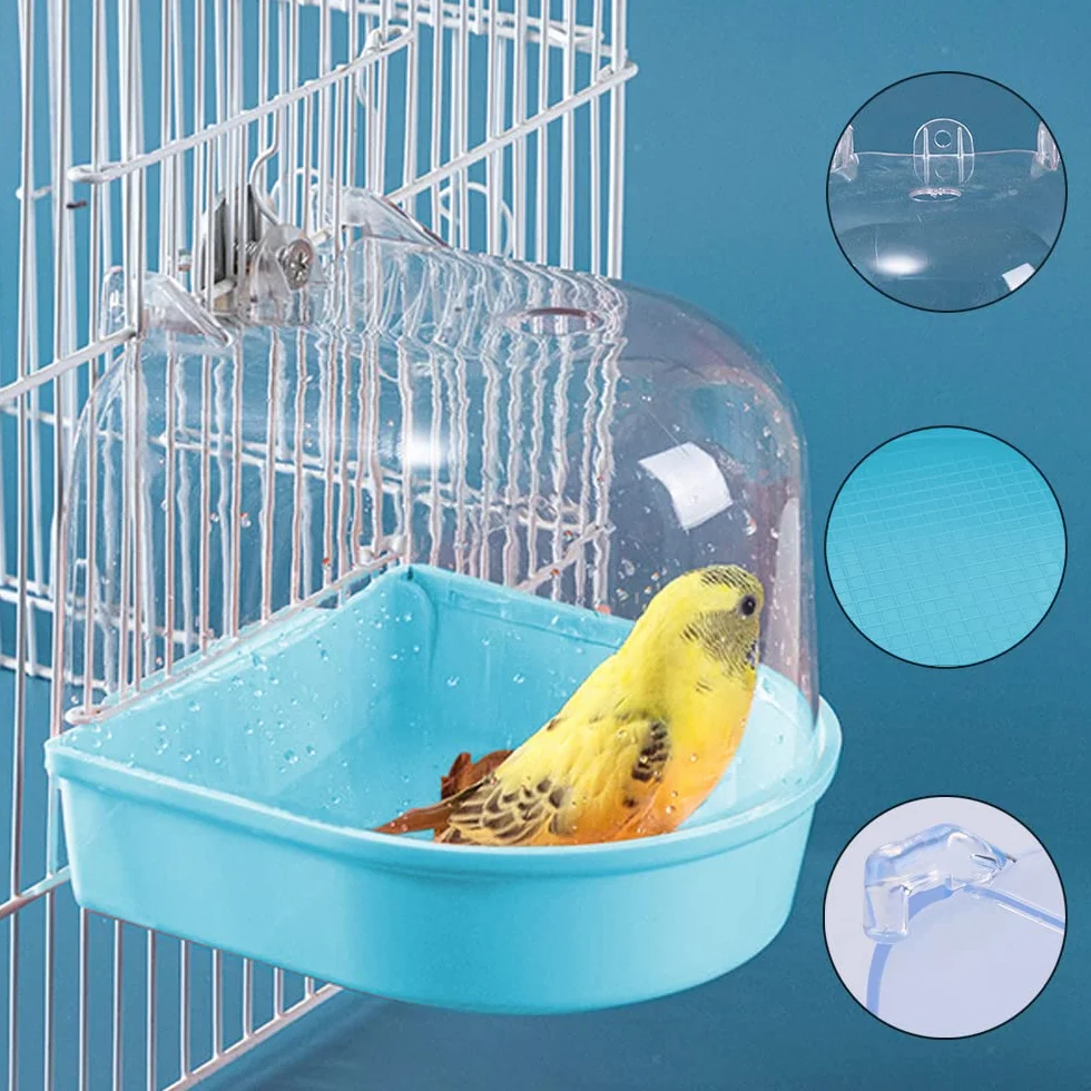 Baignoire pour Oiseaux Cage avec Crochets Suspendue