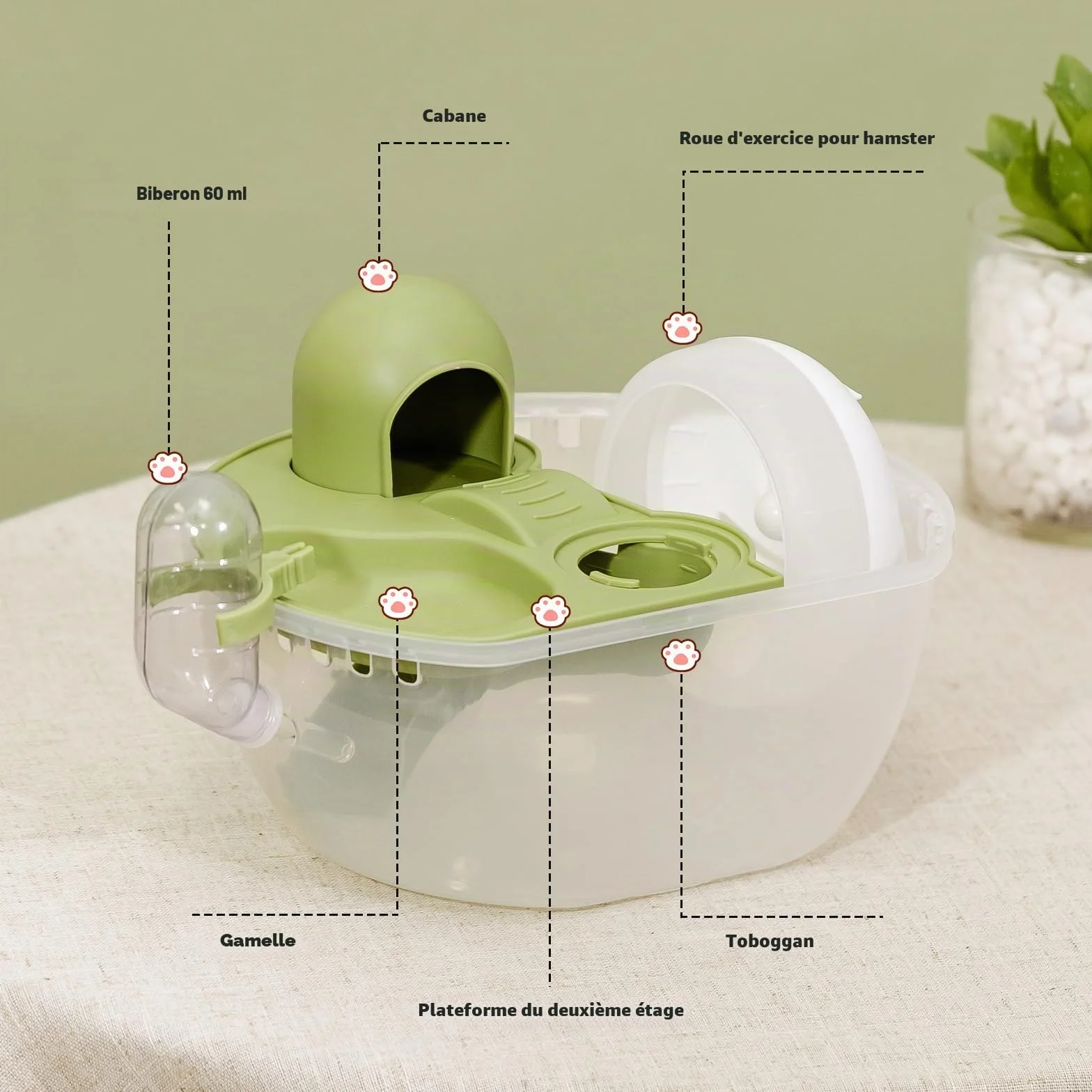 Nobleza Cage transporteur portable petits animaux ventilée 27 x 20,5 x 17 cm