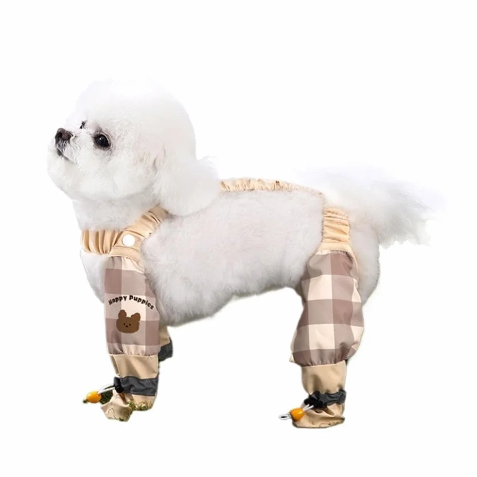 Pantalons anti-saleté imperméables pour chiens avec bretelles, chaussures antidérapantes