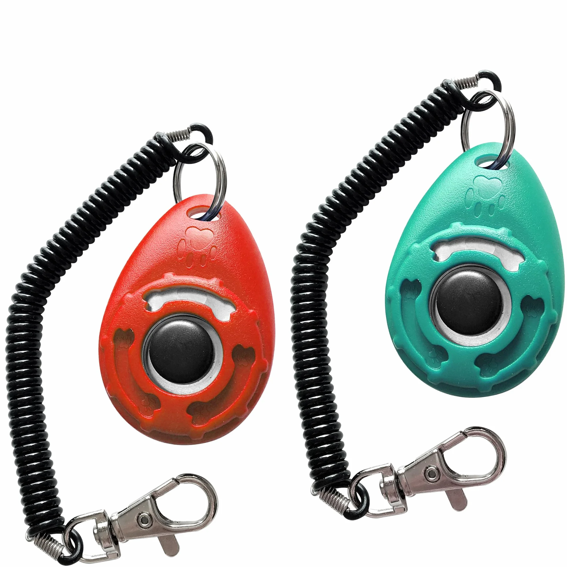 Clicker de dressage pour animaux de compagnie avec dragonne – Clicker de dressage pour chien (nouveau rouge + bleu-vert)