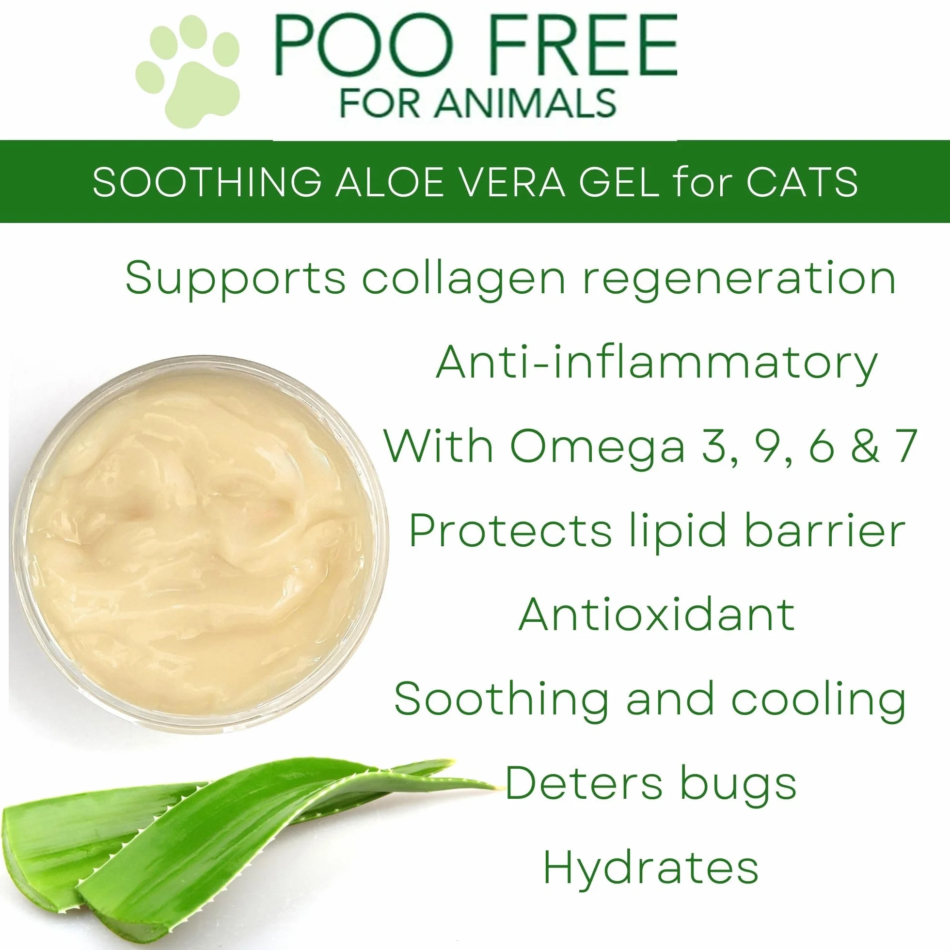 Gel Apaisant Félin Neem & Aloe Vera 99% d'Origine Naturelle Sans Parfum 100g