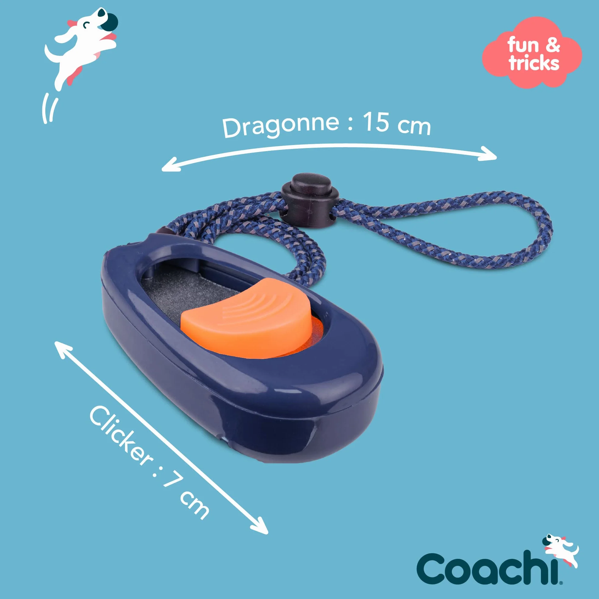 Coachi Multi-Clicker, Accessoire pour Chien, contrôle du Volume à 3 réglages, Facile à cliquer