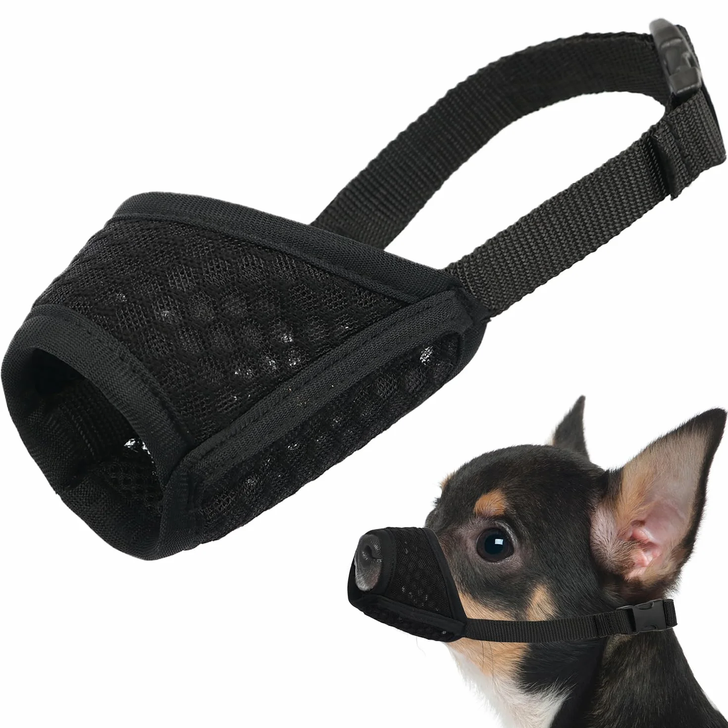 Mayerzon Muselière en Maille Souple pour Chiens de Petite, Moyenne et Grande Taille, Chihuahua, Caniche, Beagle, Teckel, Corgis, Labrador, pour Mordre, mâcher, toilettage Qui Permet de Boire haleter