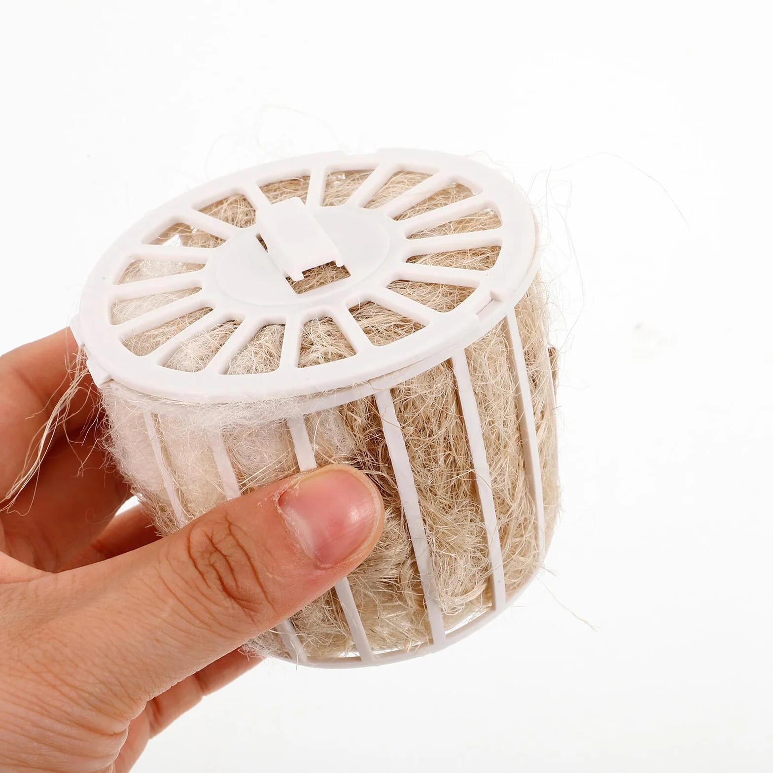 Homoyoyo Nid d'oiseau en coton et jute durable avec panier - Matériau de nid sûr pour canaris, perruches et petits oiseaux - Accessoire de construction naturel