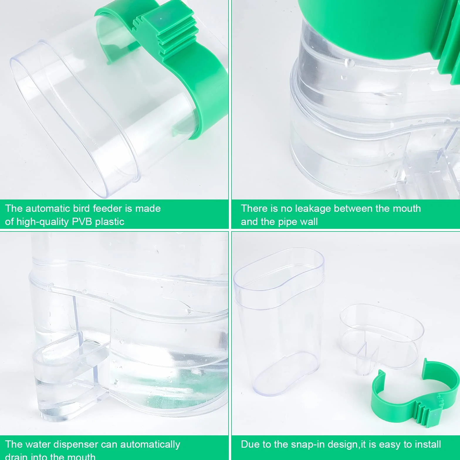 Mangeoires et Abreuvoir Automatique pour Oiseaux - Distributeur d'Eau Transparent pour Perruche, Perroquet, Pigeon - Bouteille en Cage