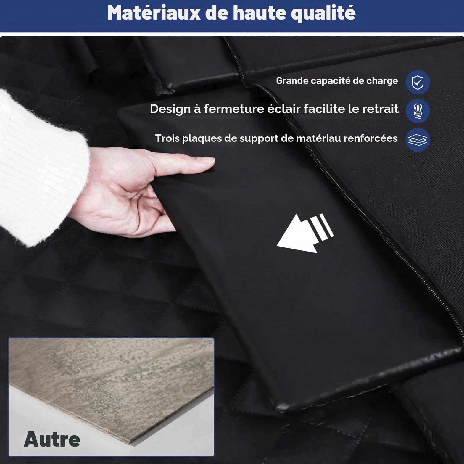 JOEJOY Housse Protection Voiture Chien Imperméable Résistant Aux Rayures Fond Rigide Noir