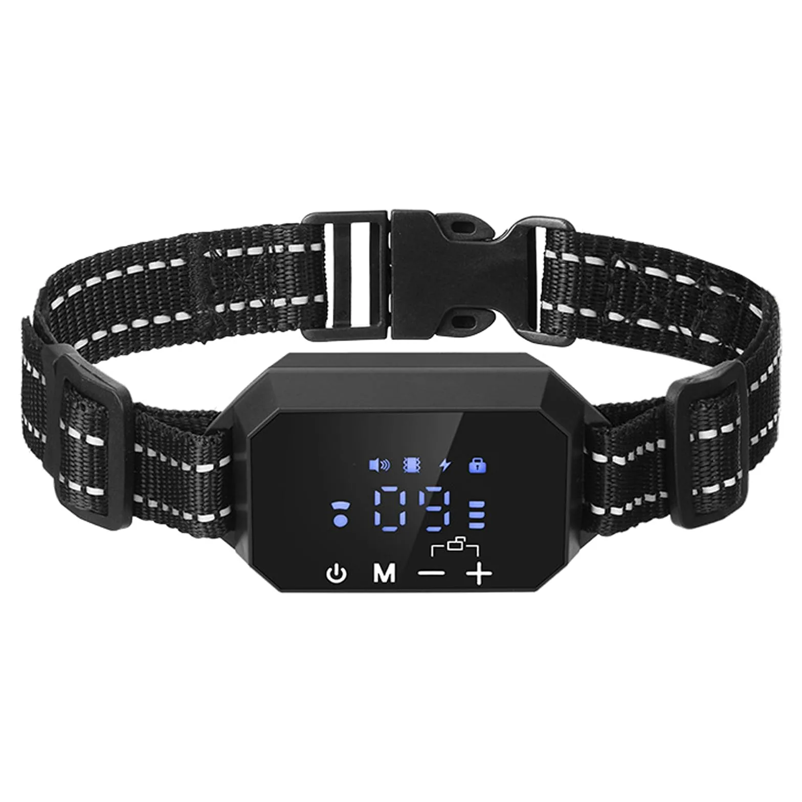 Collier Anti aboiement de Dressage Confozen 3 Warning Modes-Sangle réfléchissante réglable-Rayon de portée 30-300 m pour 15-120LBS GPS Dog Collar