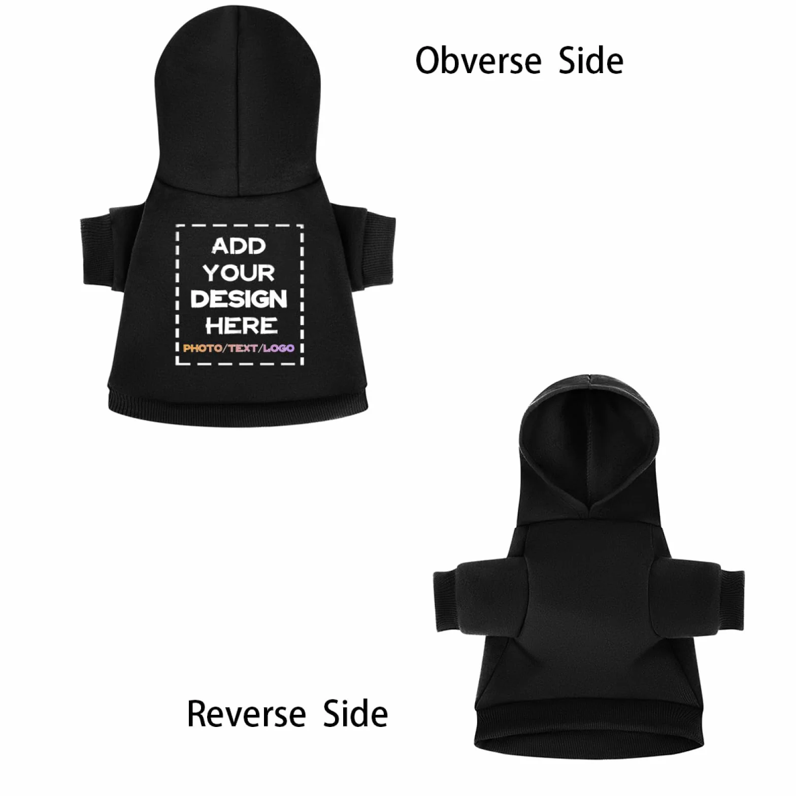 Sweat-Shirt personnalisé pour Chien avec Texte Photo, Pull à Capuche Chiots Chats Cadeaux
