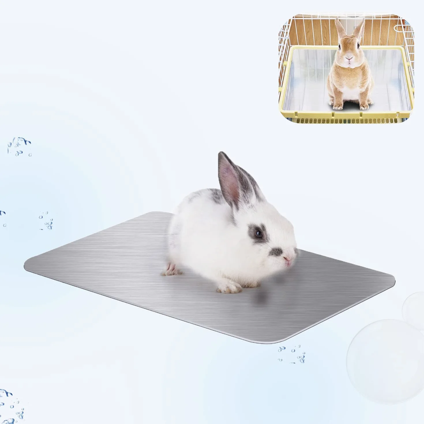 Coussin de Refroidissement pour Lapin 30x20cm Tapis de Refroidissement pour Petits Animaux Restent Cool Assiette Cool Lapin