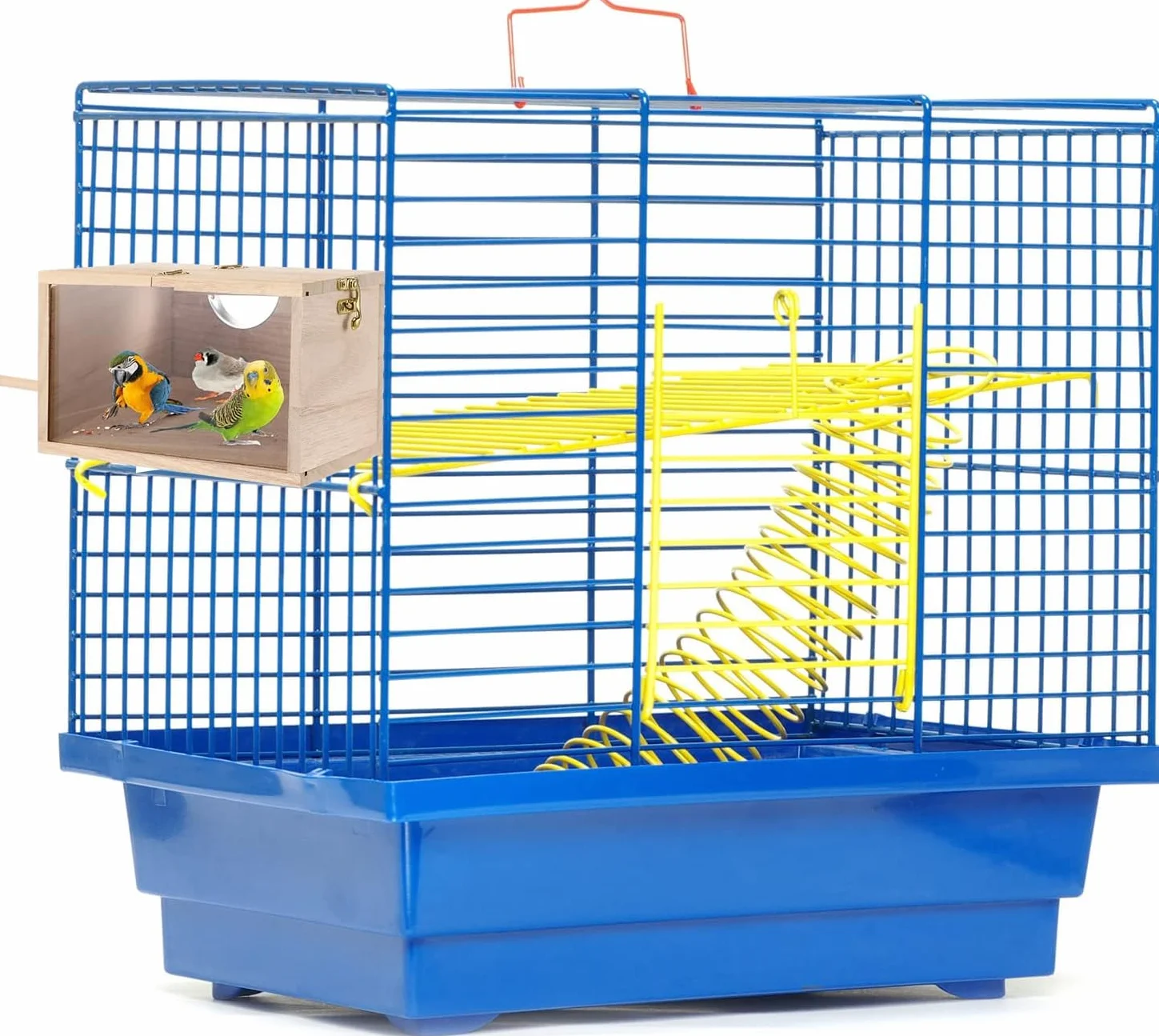 Nichoir pour perruches transparent en bois naturel - Volière pour perruches et perroquets