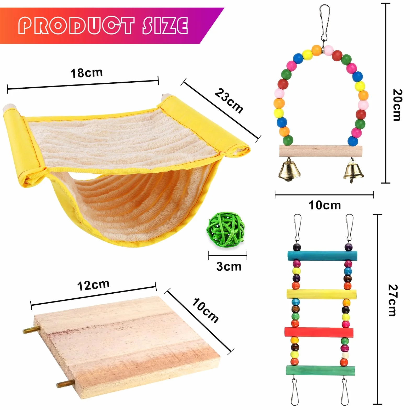 Vegena Hamac pour Oiseaux, Perroquet Hamac,Jouets pour Oiseaux, Jouet à Suspendre pour Perroquet, Nid D'oiseau Perroquet pour Perroquet éclectus Calopsittes Perruches Hamster (L, 18 * 23cm)