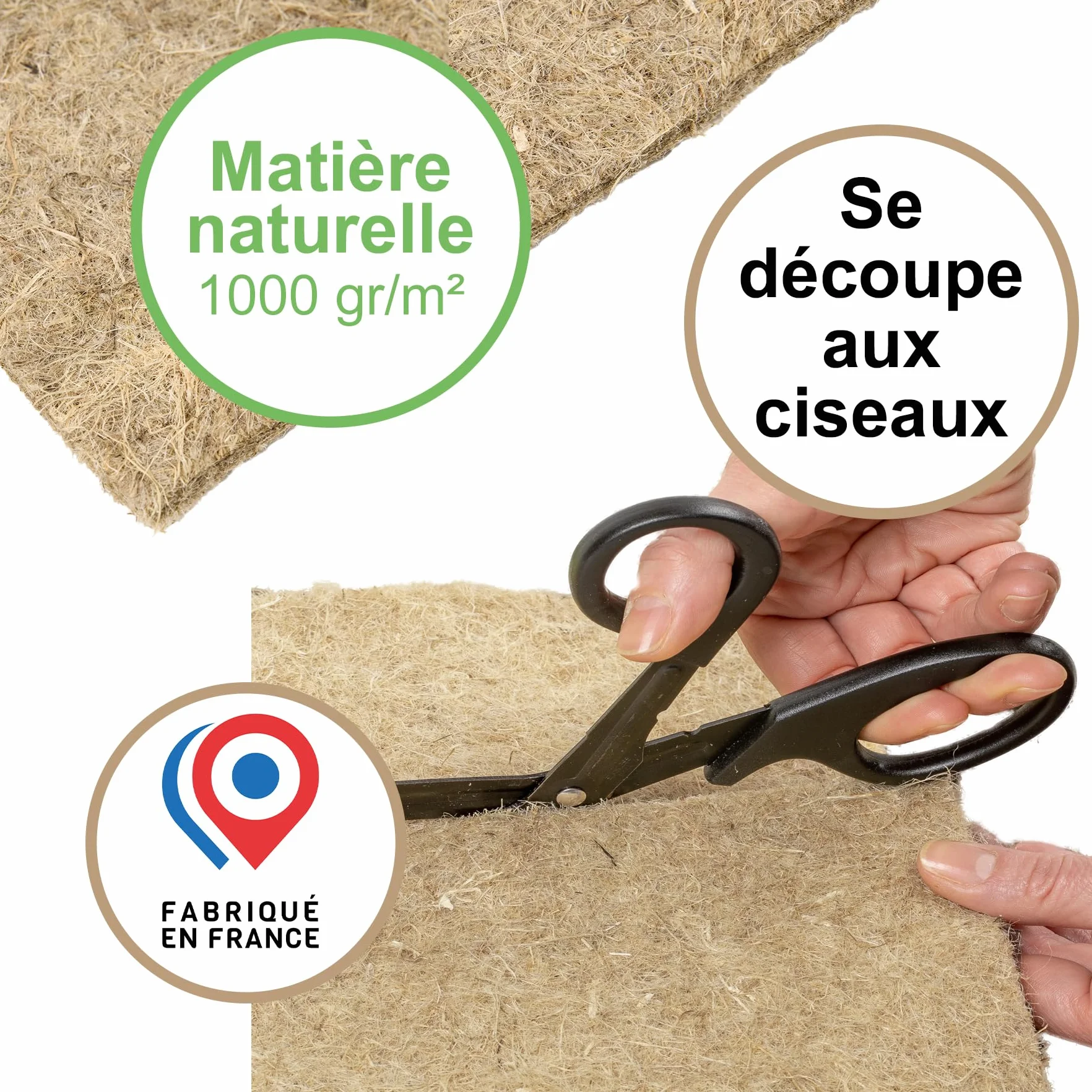 La Cordeline Tapis Litière Chanvre Naturel 40 x 100 cm Fond de Cage pour Rongeurs