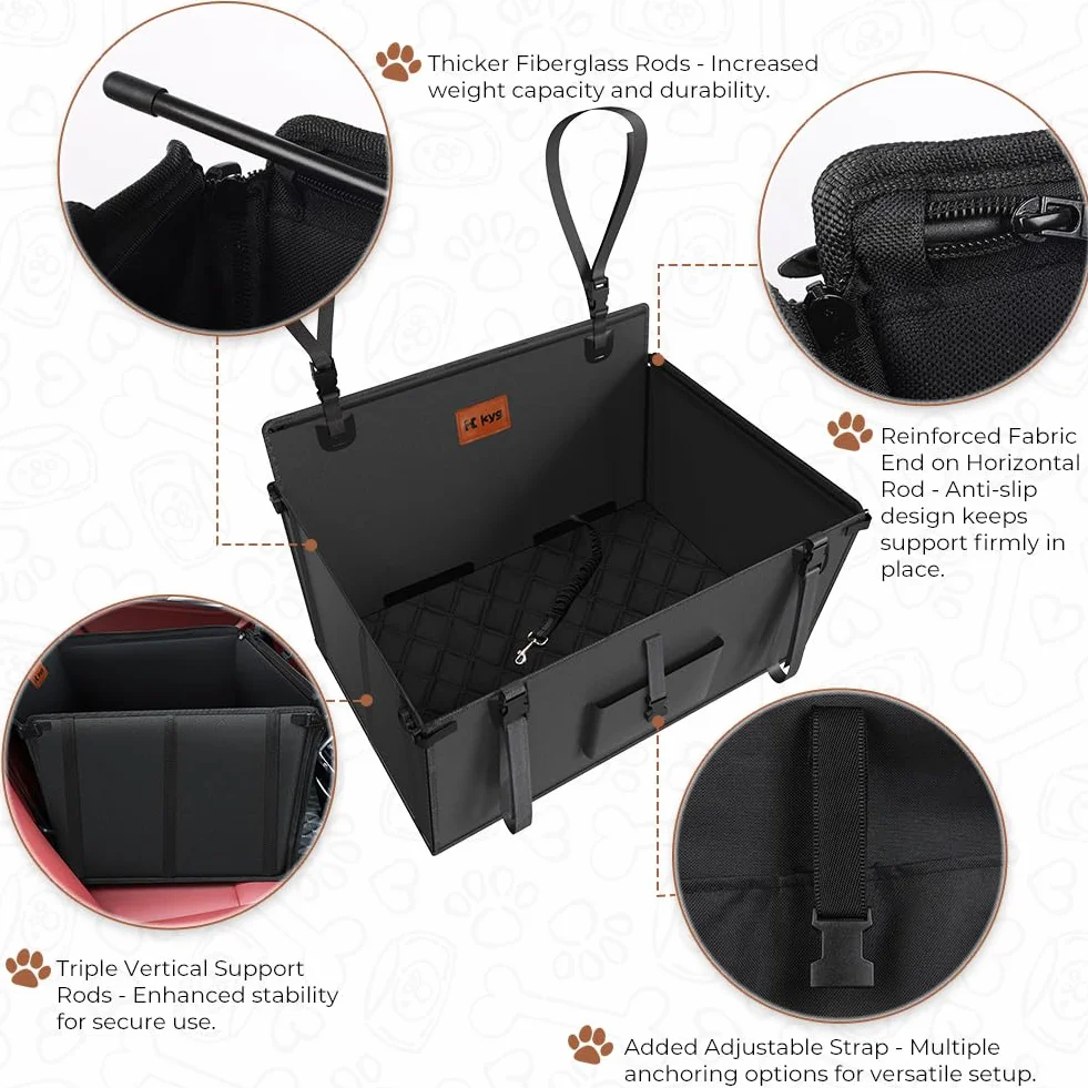 KYG Siège Auto pour Chien Imperméable Antidérapant Panier Voiture Transport Pet Taille Moyenne Grande