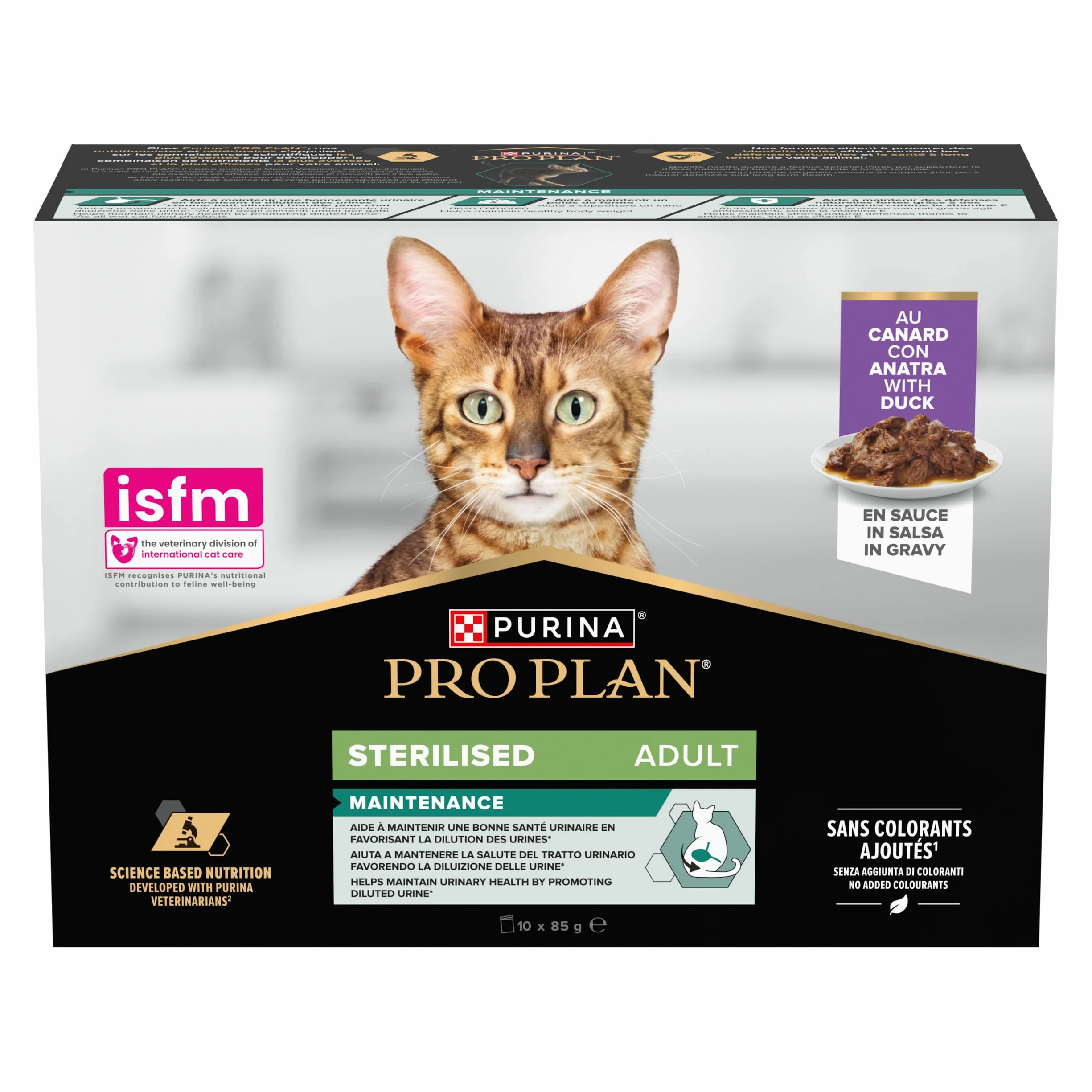PRO PLAN Adulte Stérilisé Maintenance Canard en Sauce 10x85g